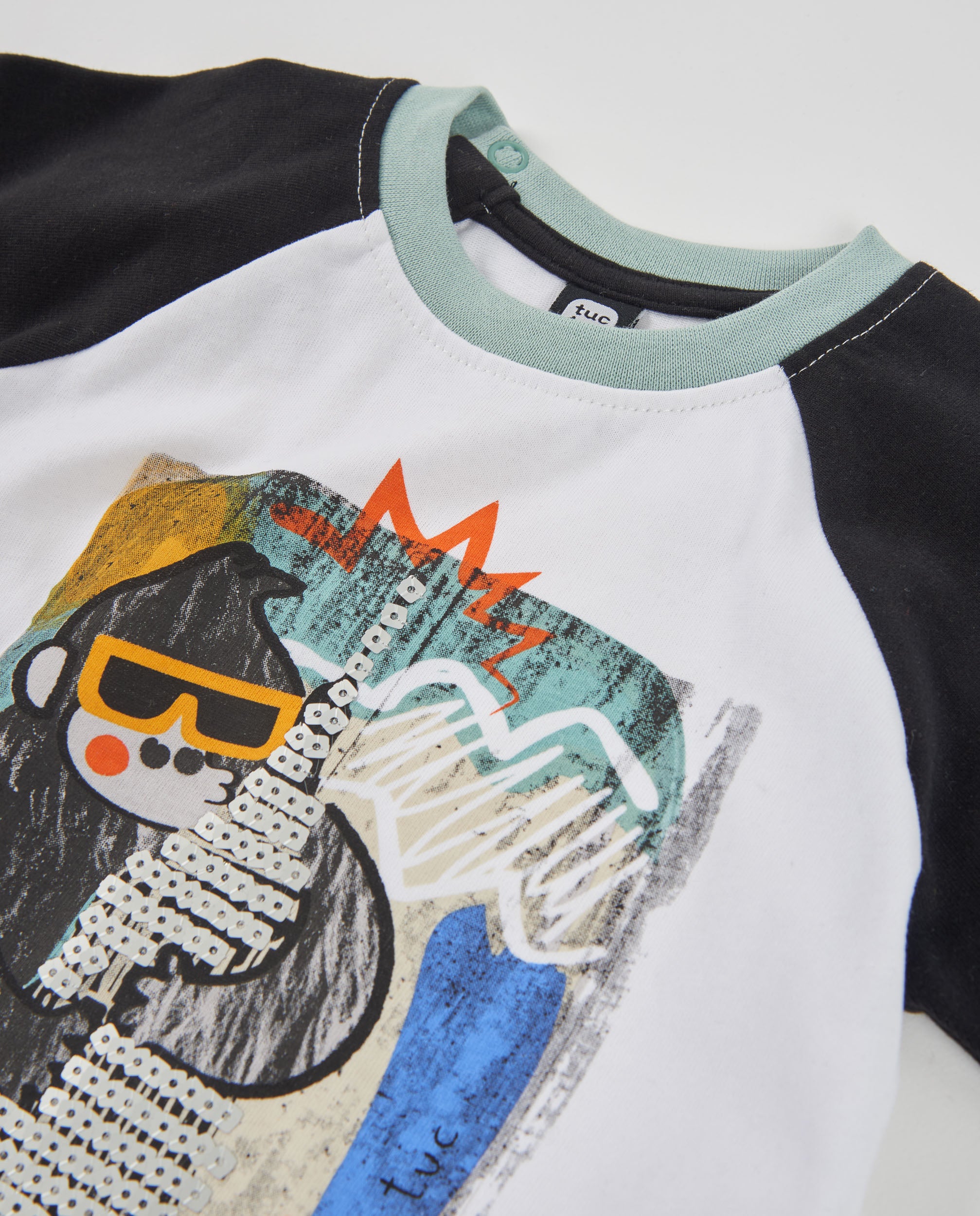 Camiseta de niño de punto con manga larga y estampado gráfico