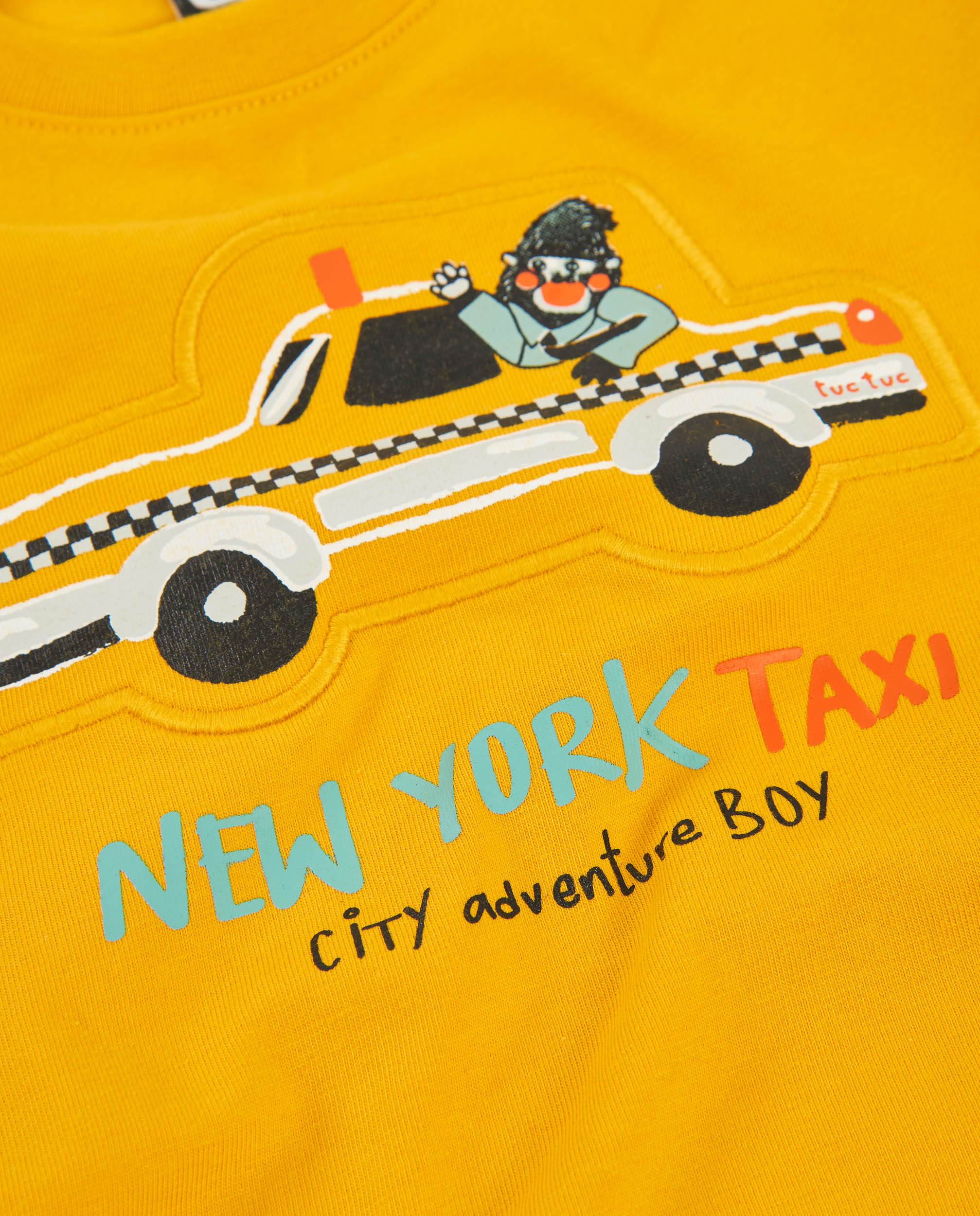 Camiseta de niño de punto con aplique de coche