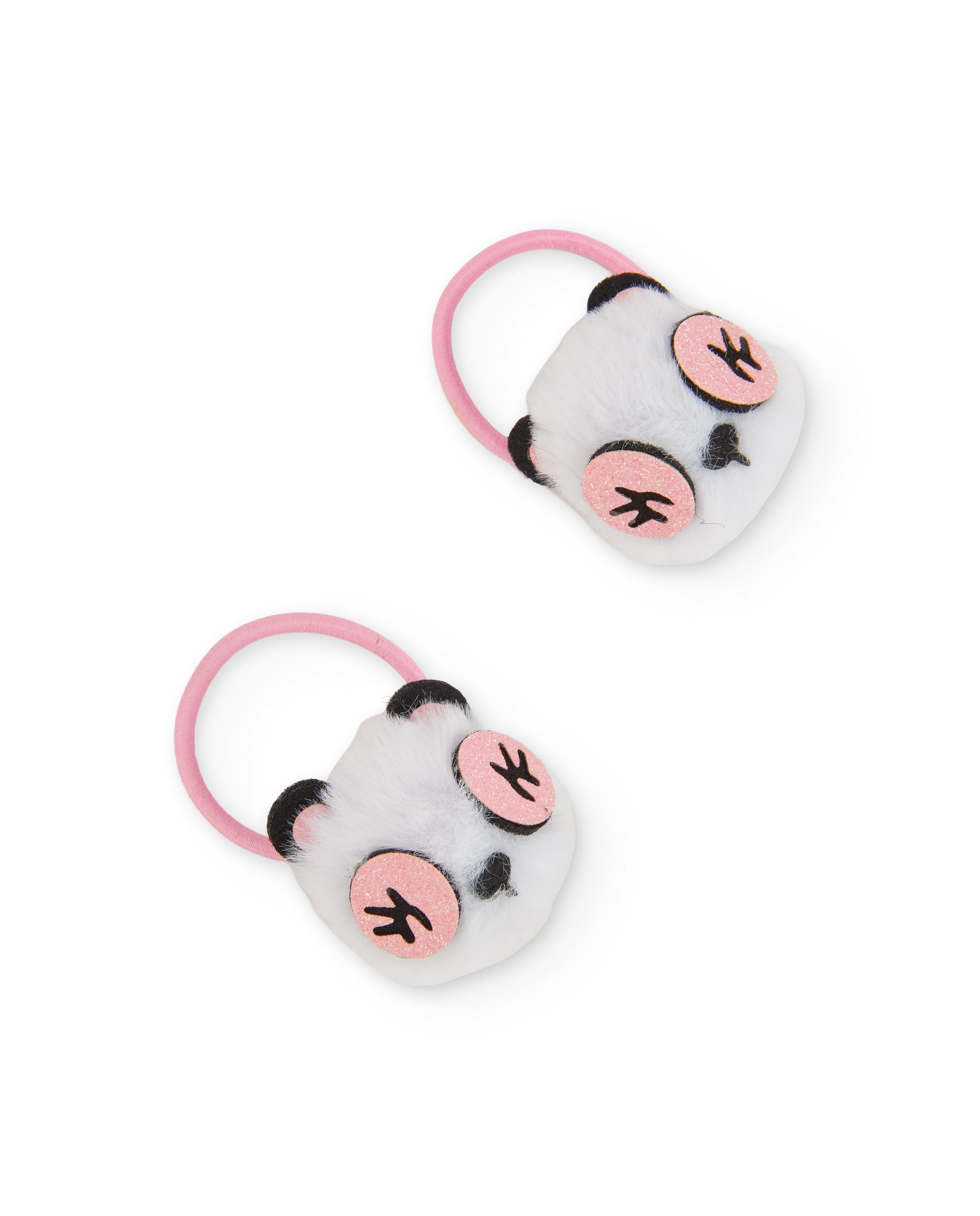 Set de coleteros de niña con pompones de diseño de panda