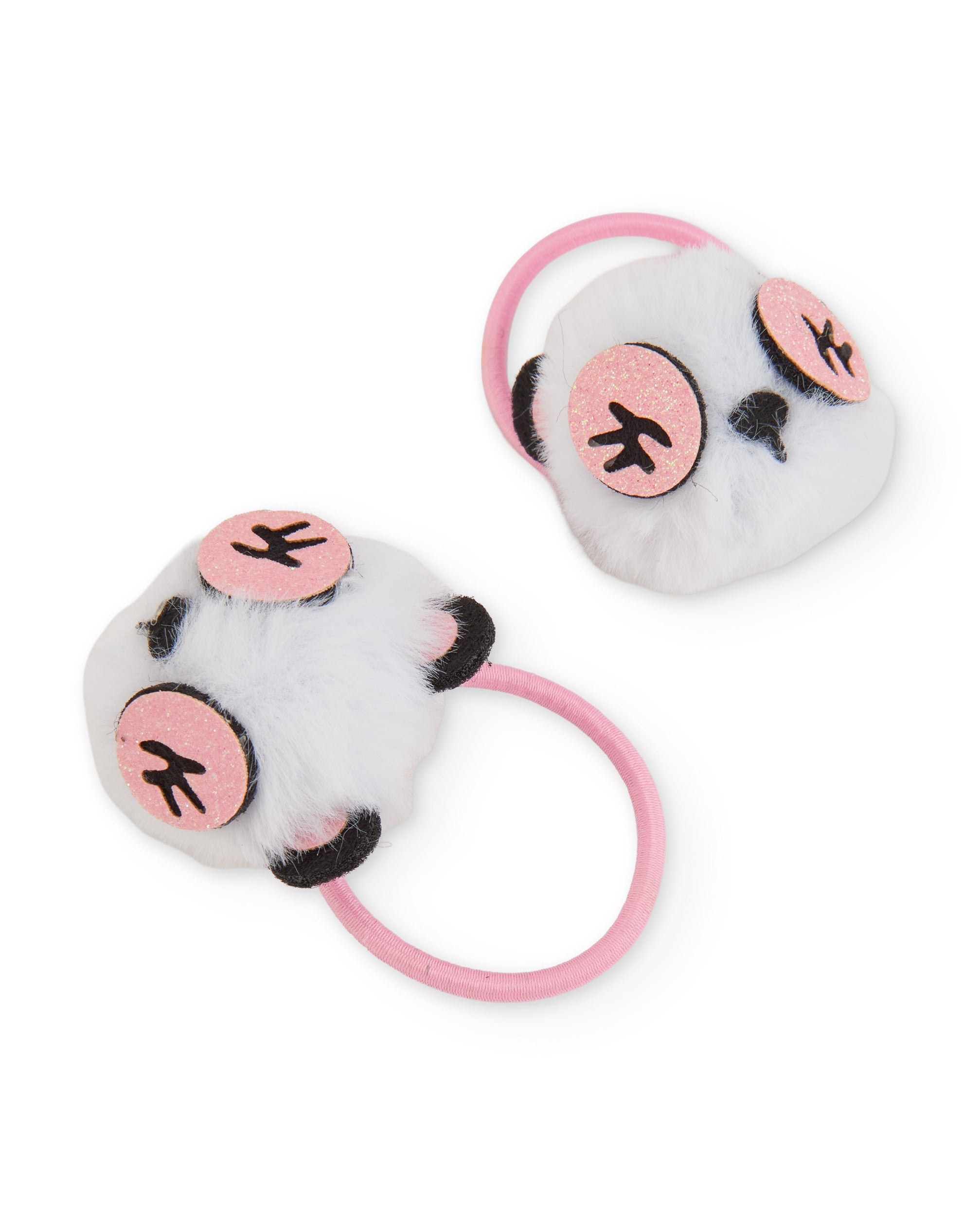 Set de coleteros de niña con pompones de diseño de panda