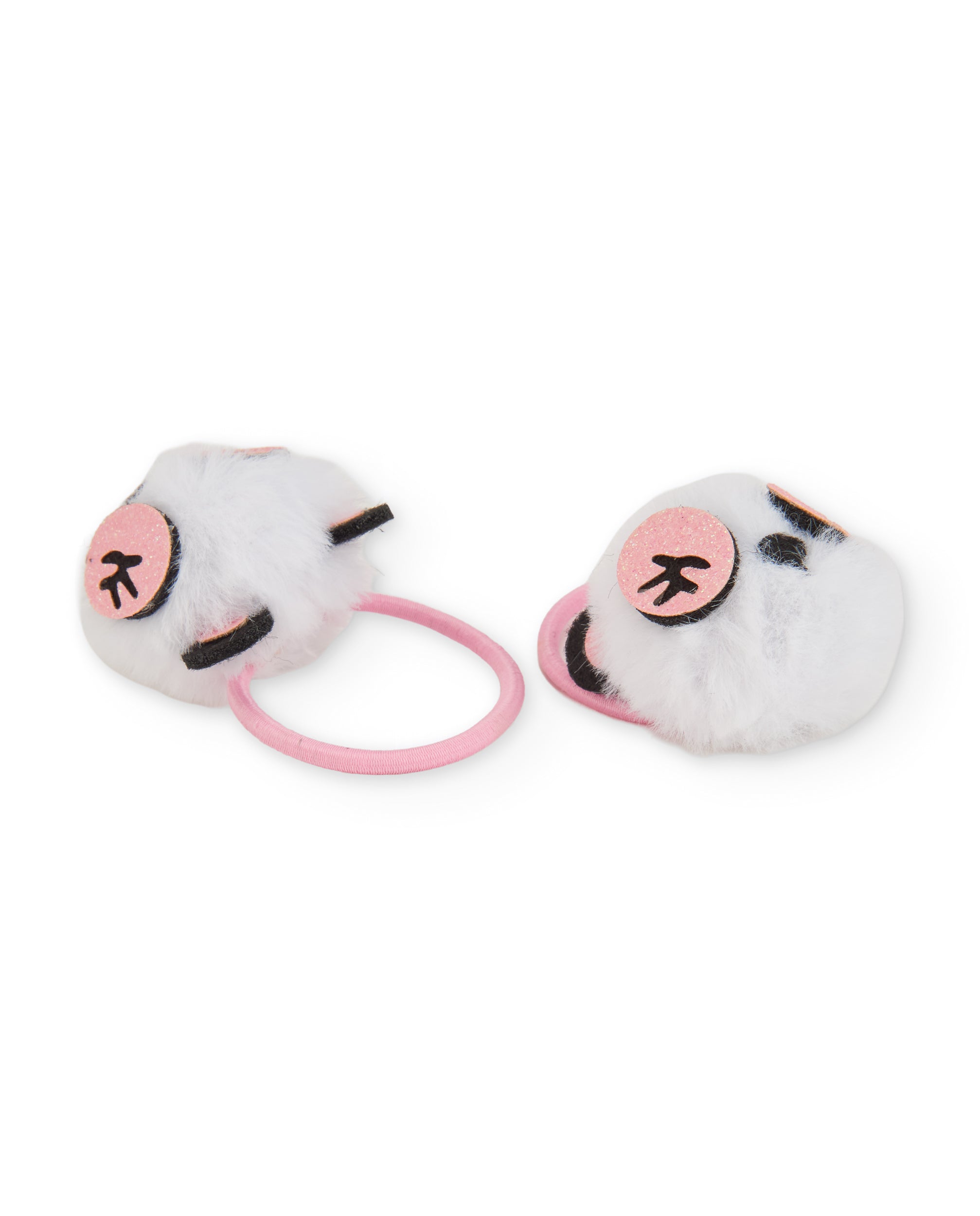 Set de coleteros de niña con pompones de diseño de panda
