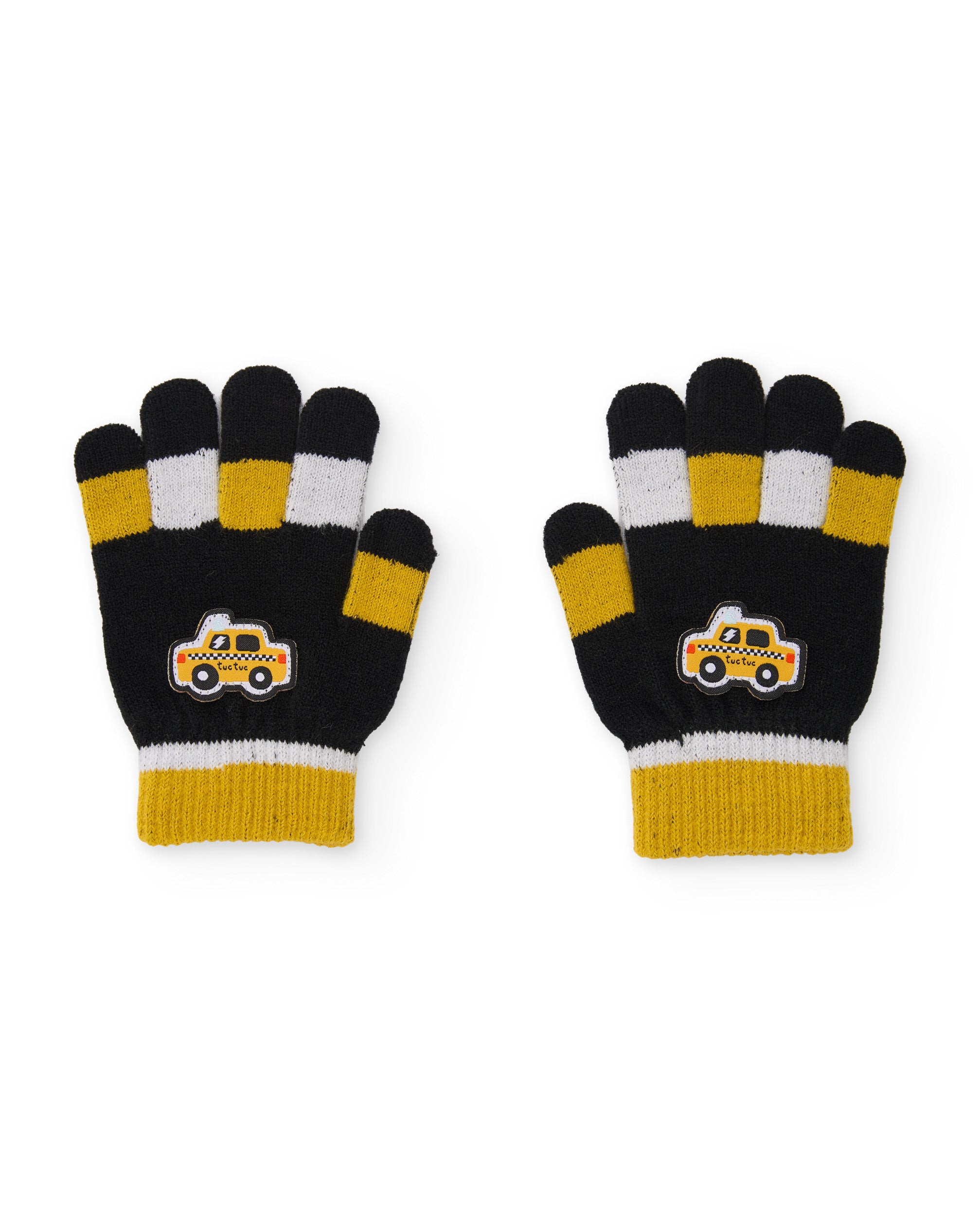 Guantes de niño de tricot con aplicaciones de coche