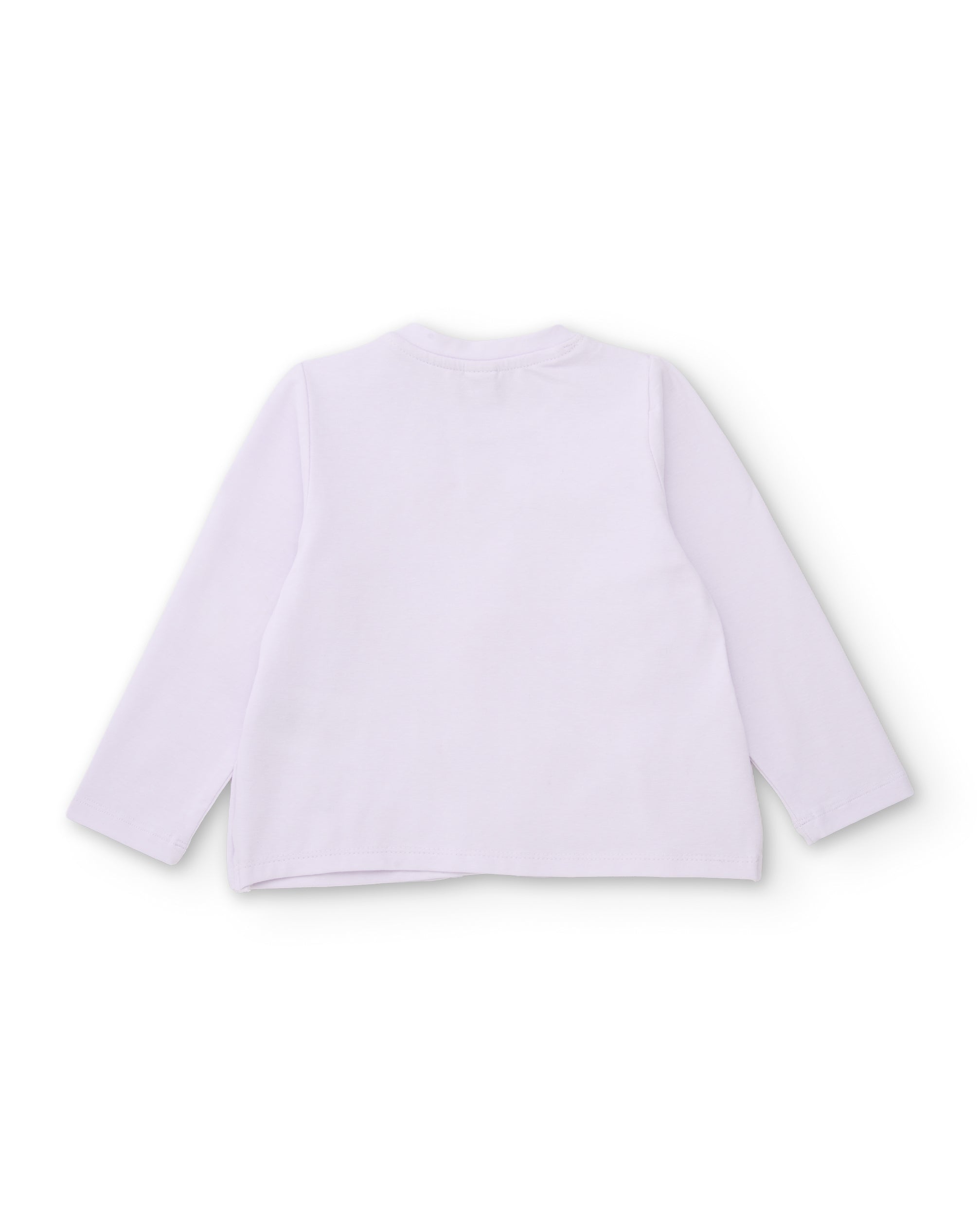 Camiseta de niña de punto con volante y estampado de corazones