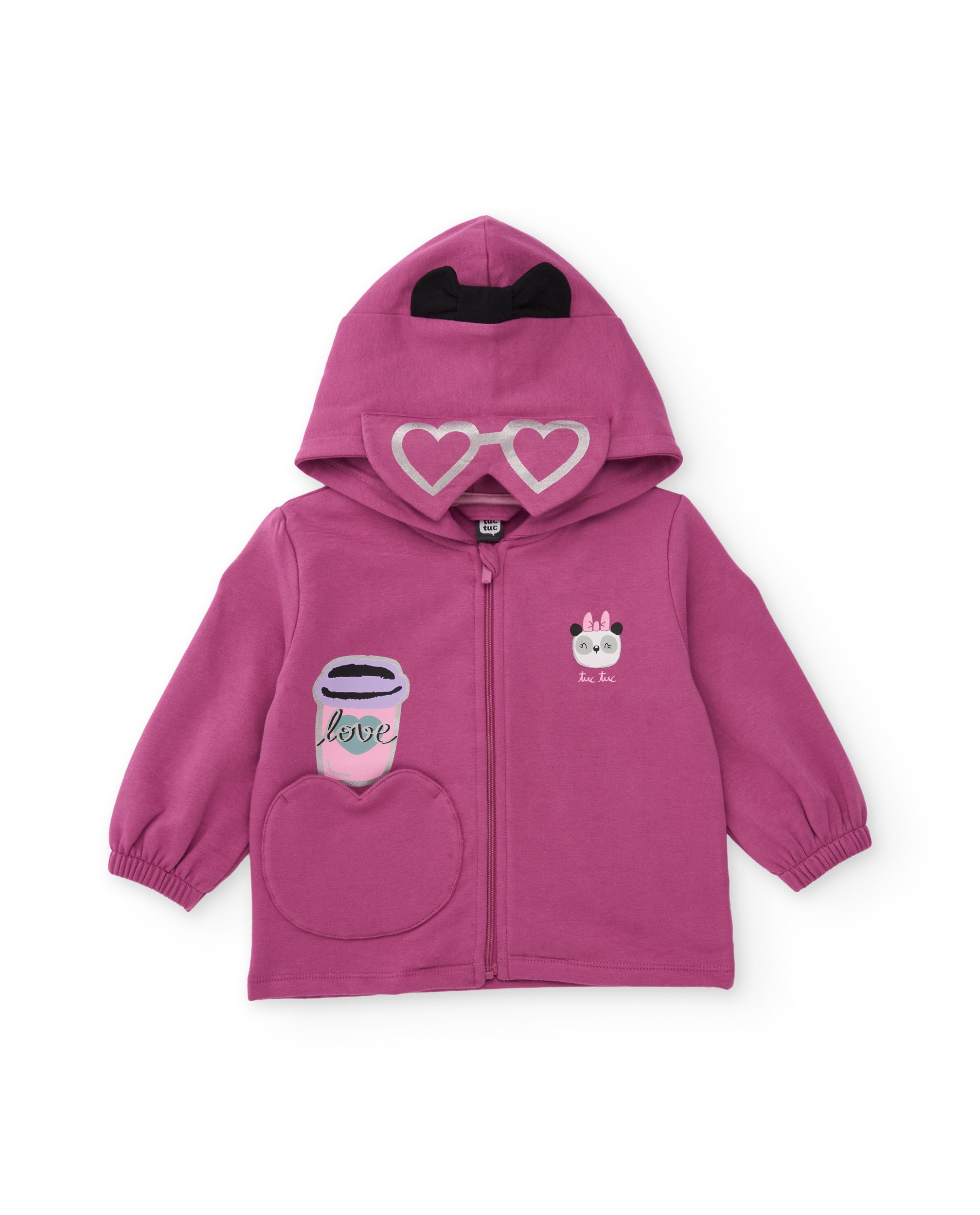 Conjunto de niña de felpa con sudadera de capucha y leggings a juego