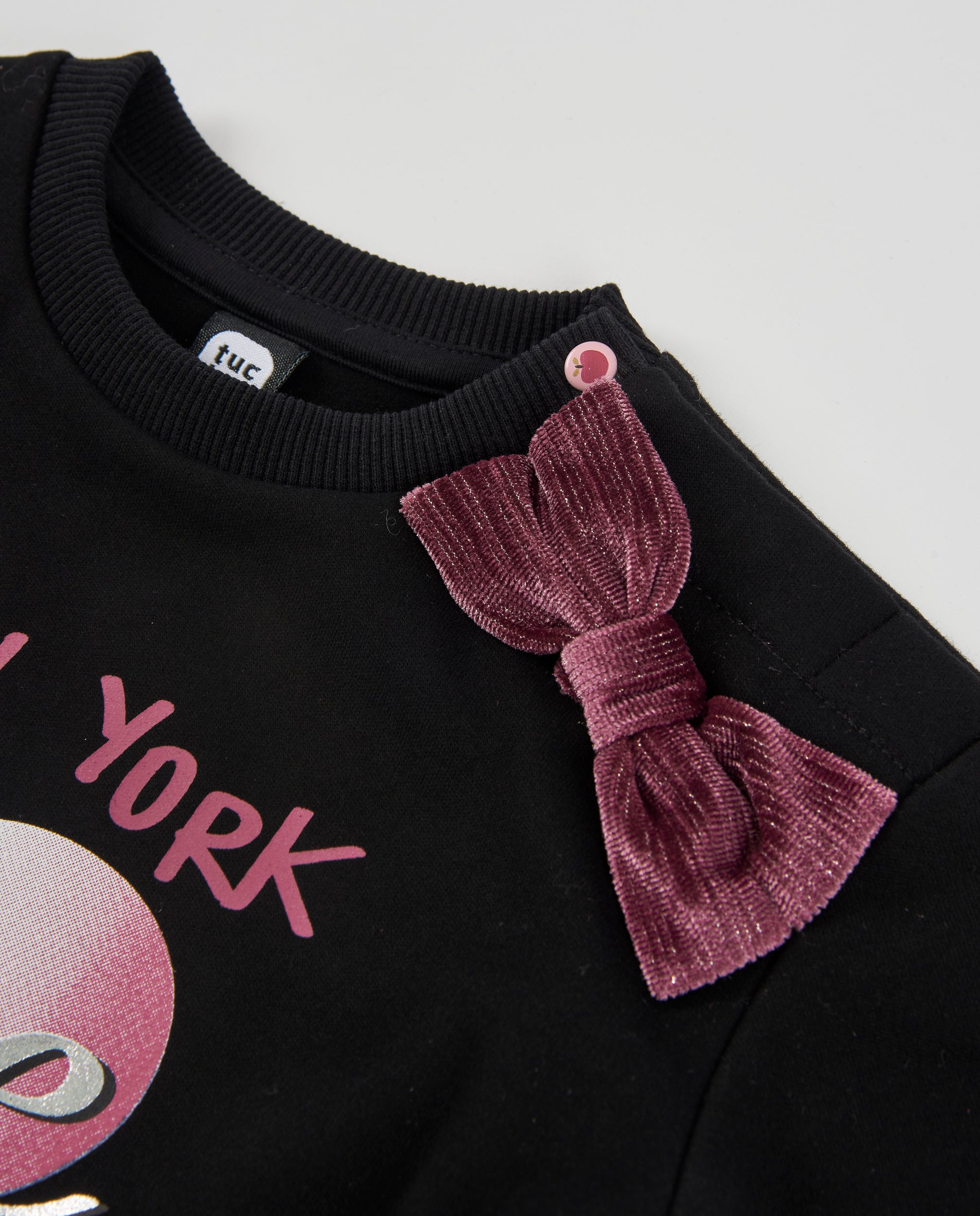 Sudadera de niña de felpa con estampado de corazón y tacto cálido