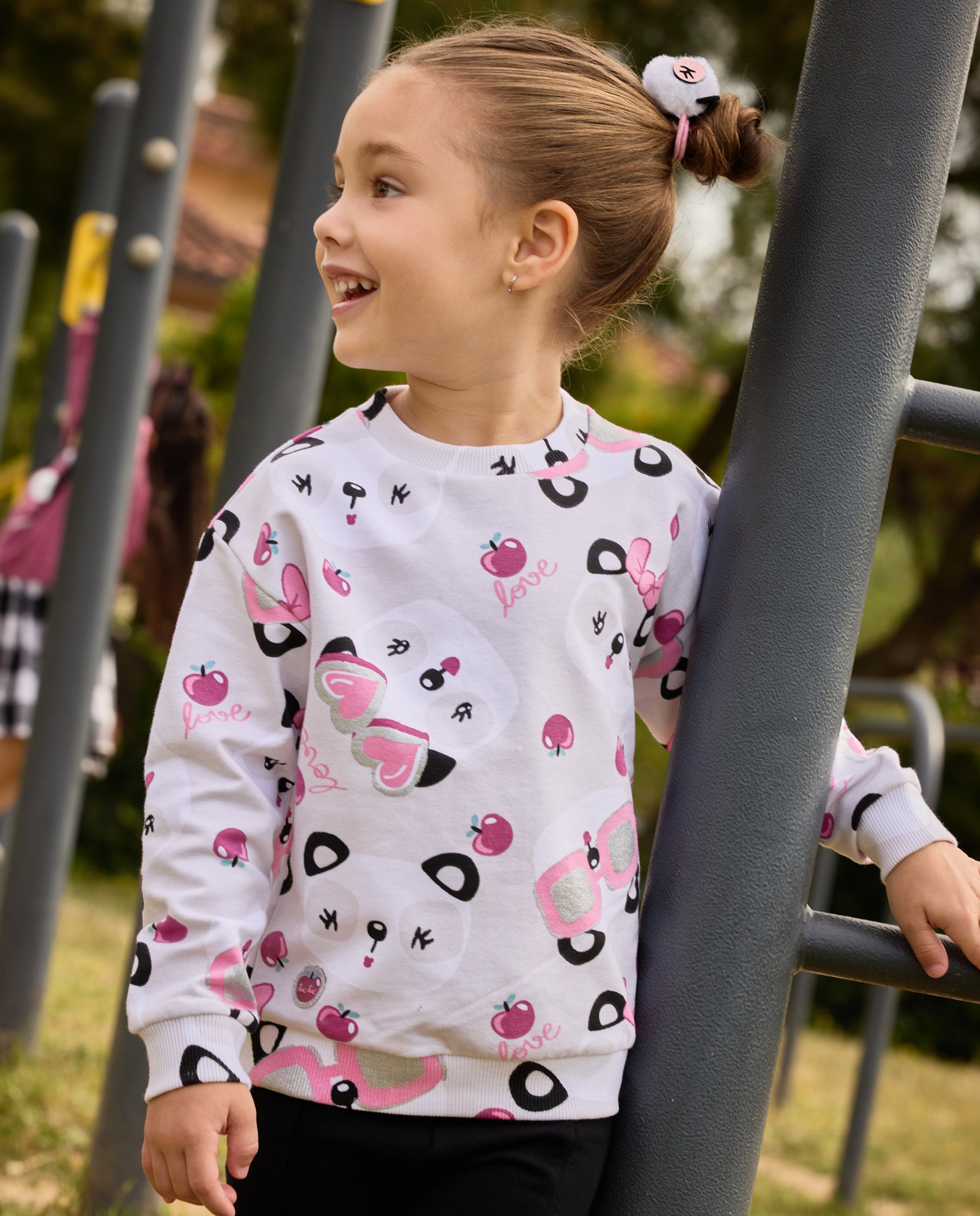 Sudadera de niña de felpa con estampado divertido y tacto suave