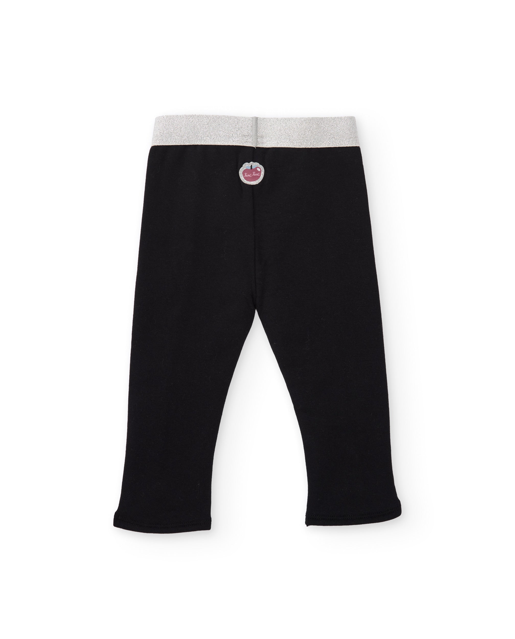 Leggings de niña de felpa con lazo decorativo y cinturilla elástica