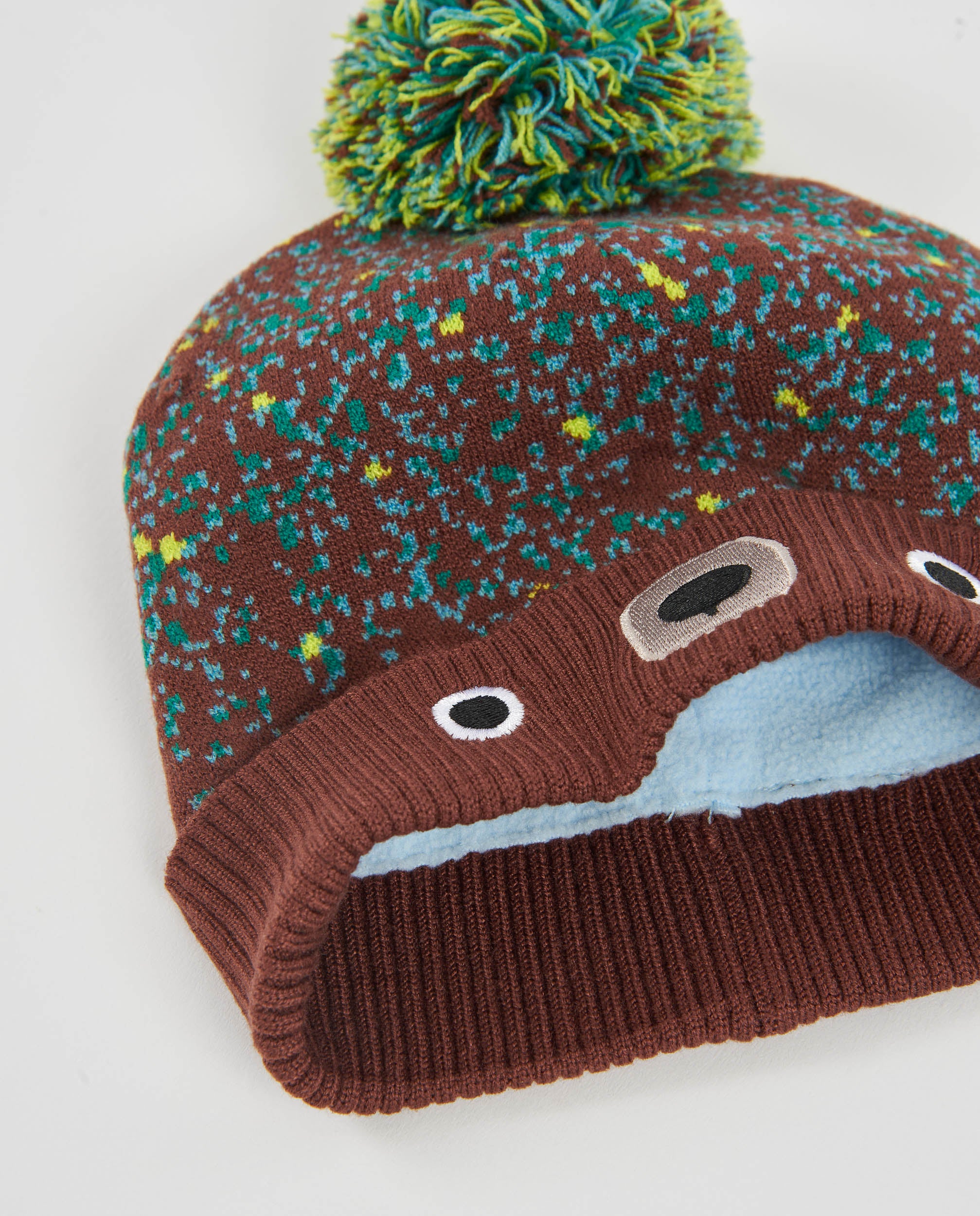 Set de niño de tricot con gorro y braga de cuello con motivo divertido
