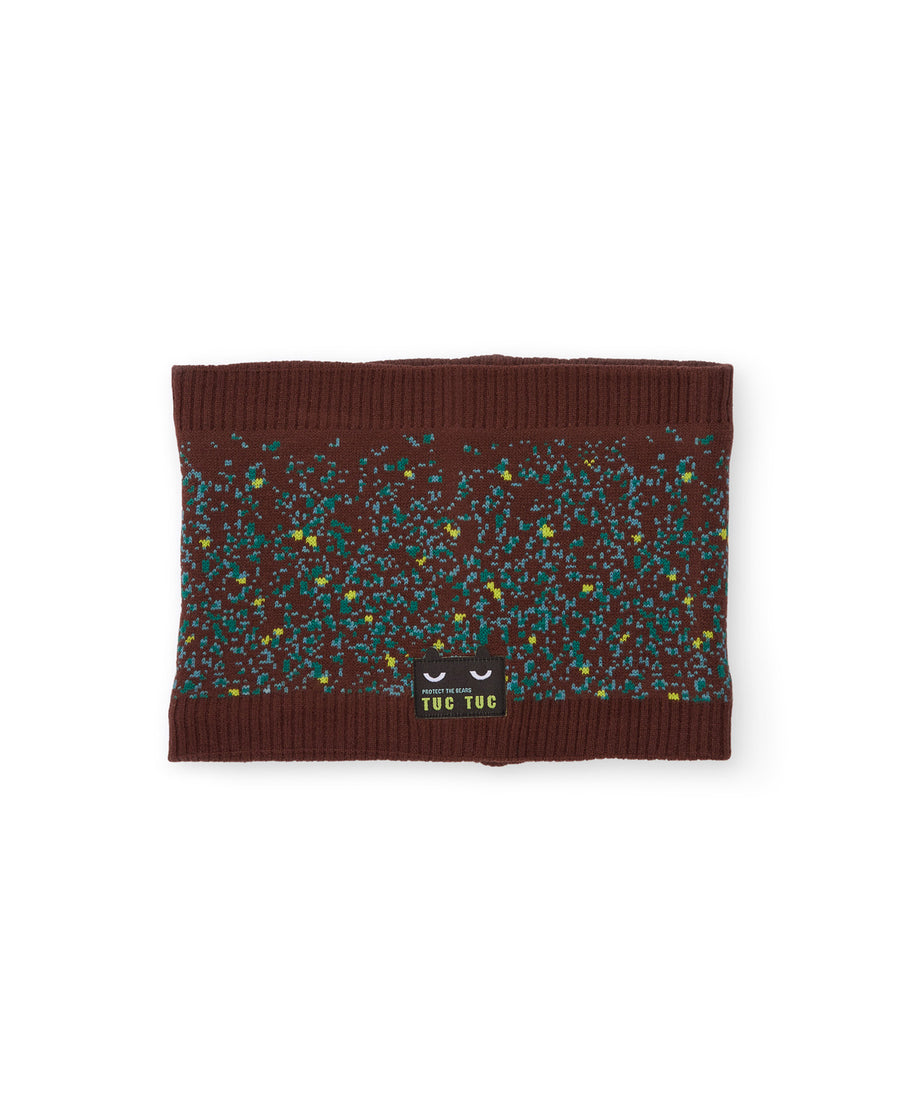 Children's knitted neck warmer with colorful design and warm feel