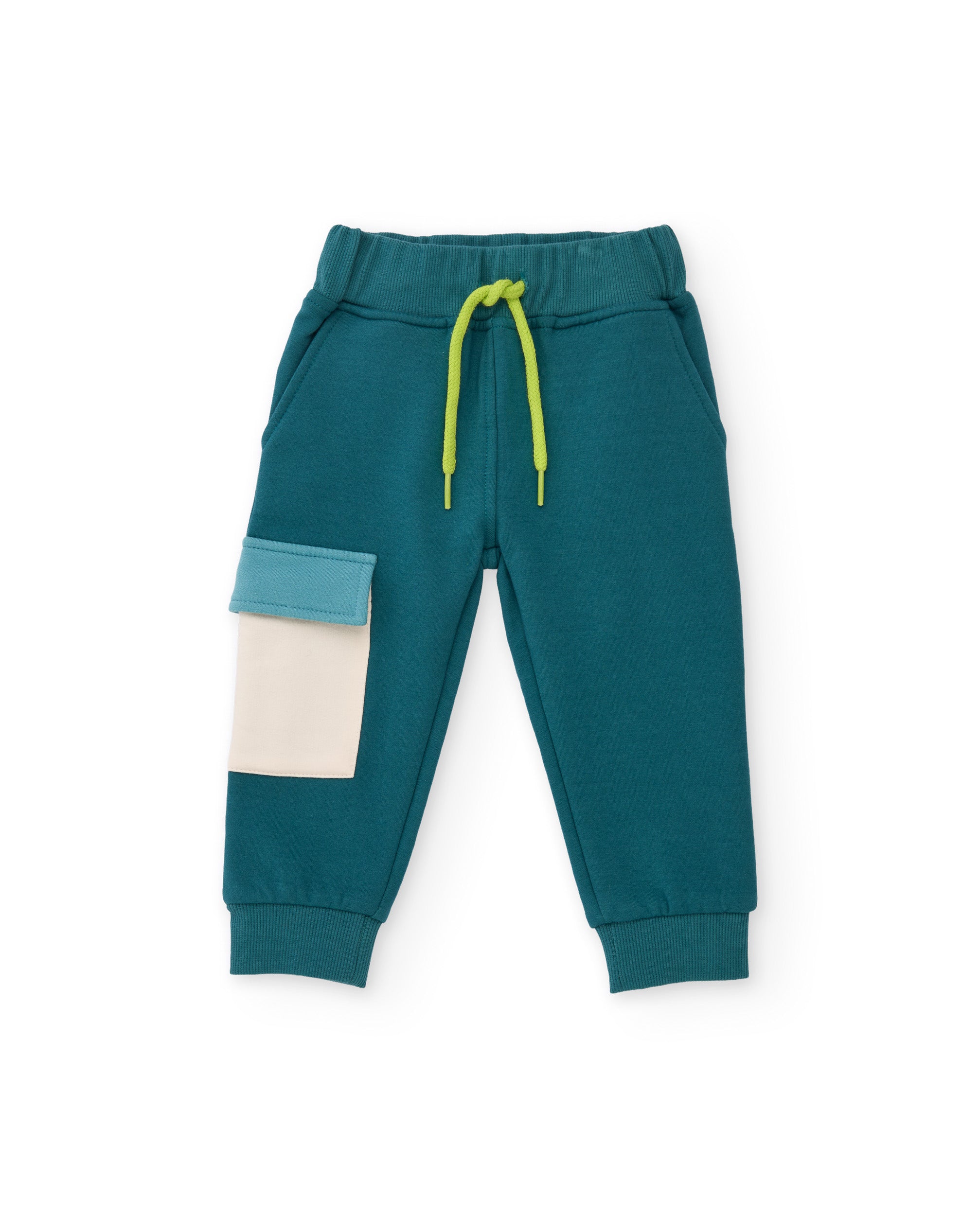 Pantalón de niño de felpa con bolsillo de parche