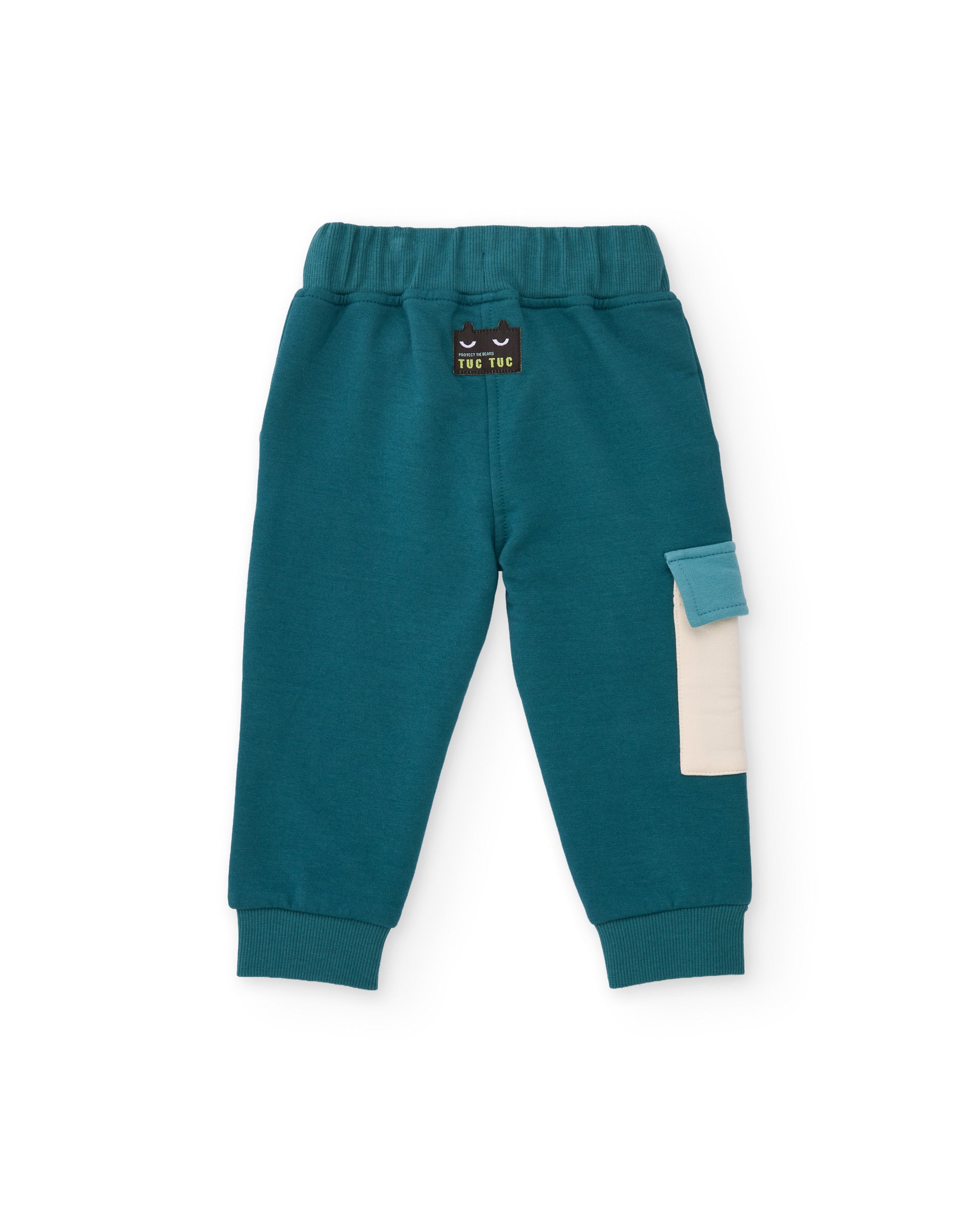 Pantalón de niño de felpa con bolsillo de parche