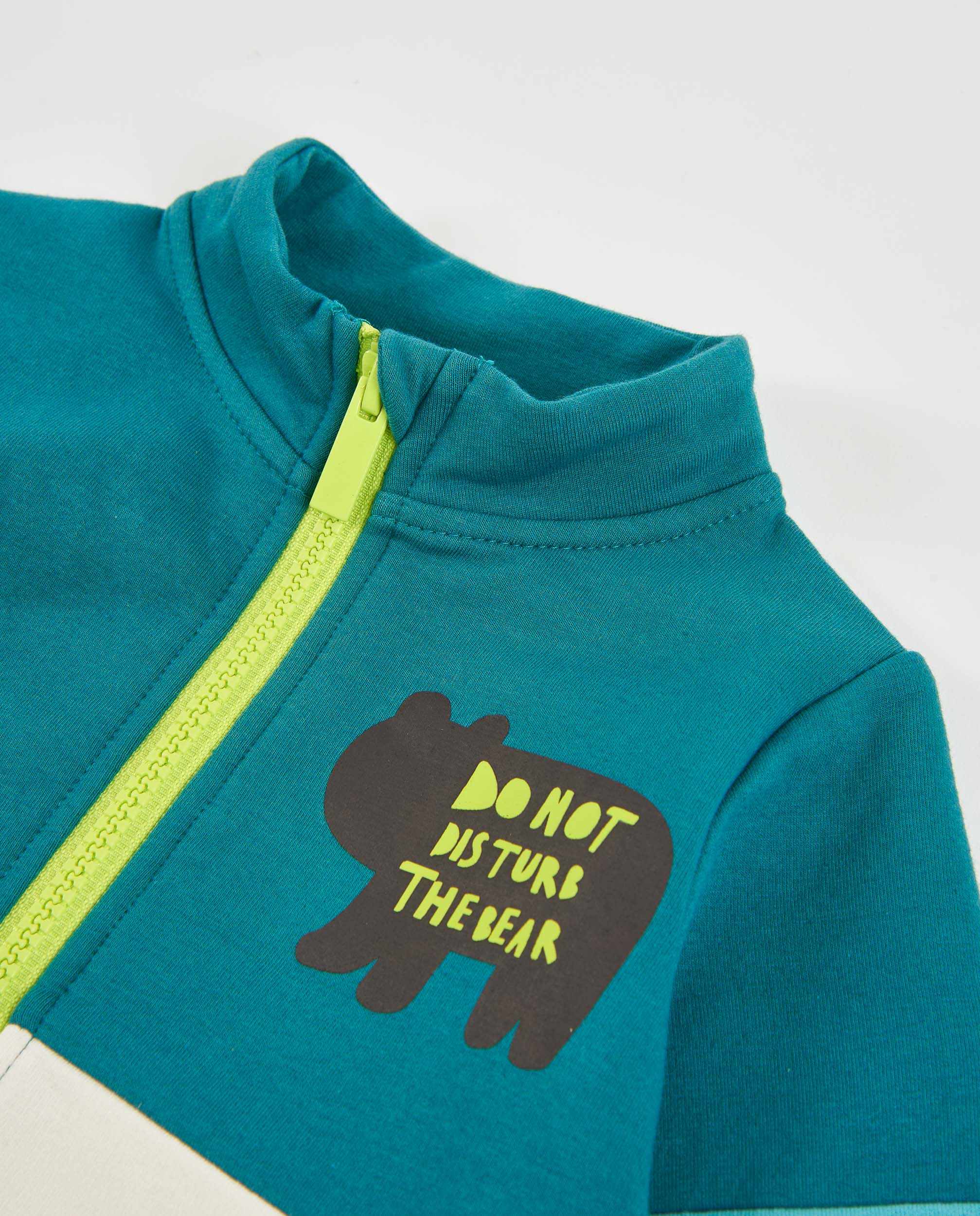 Chaqueta de niño de felpa con estampado de oso y tacto cálido