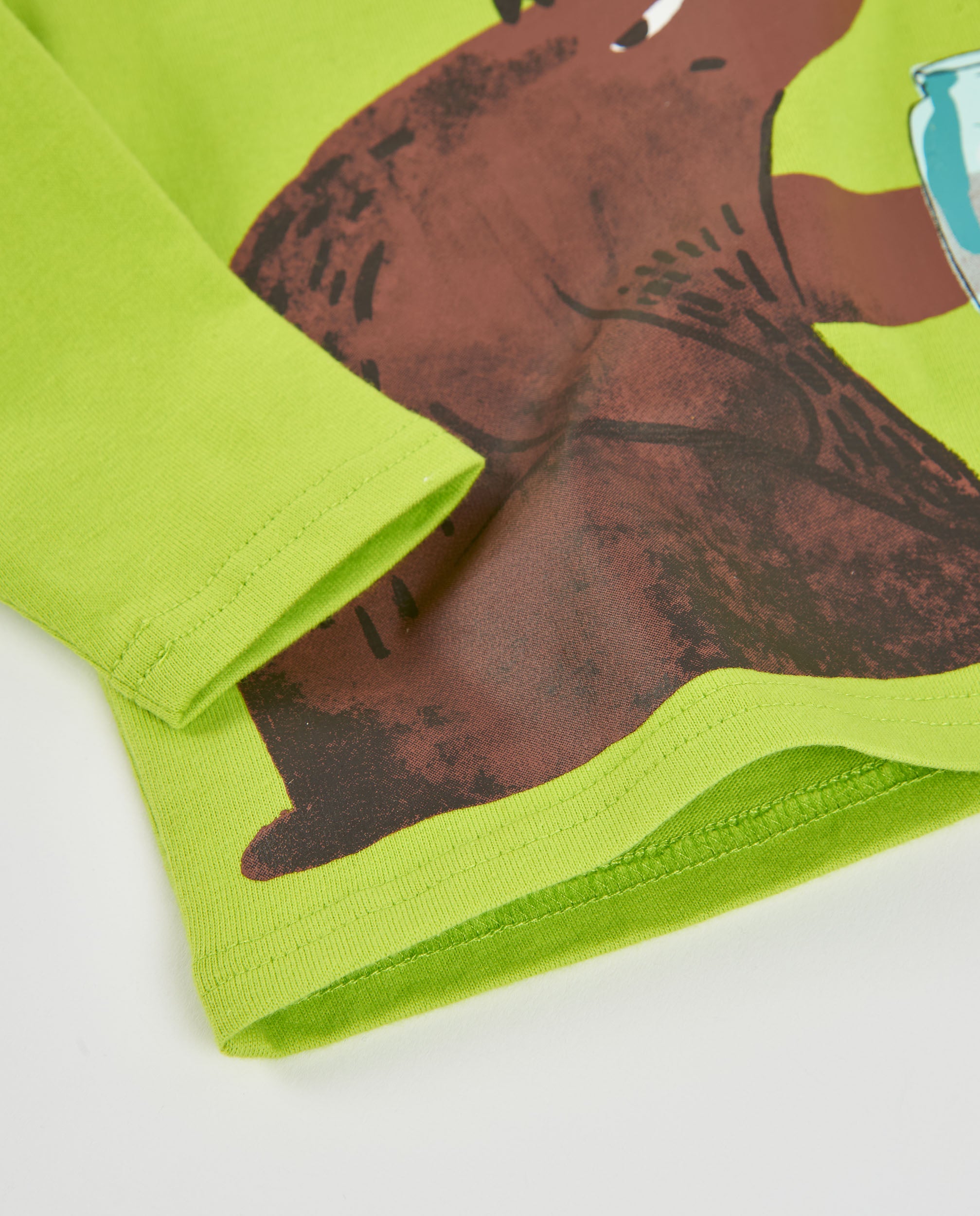 Camiseta de niño de punto con estampado de oso pardo