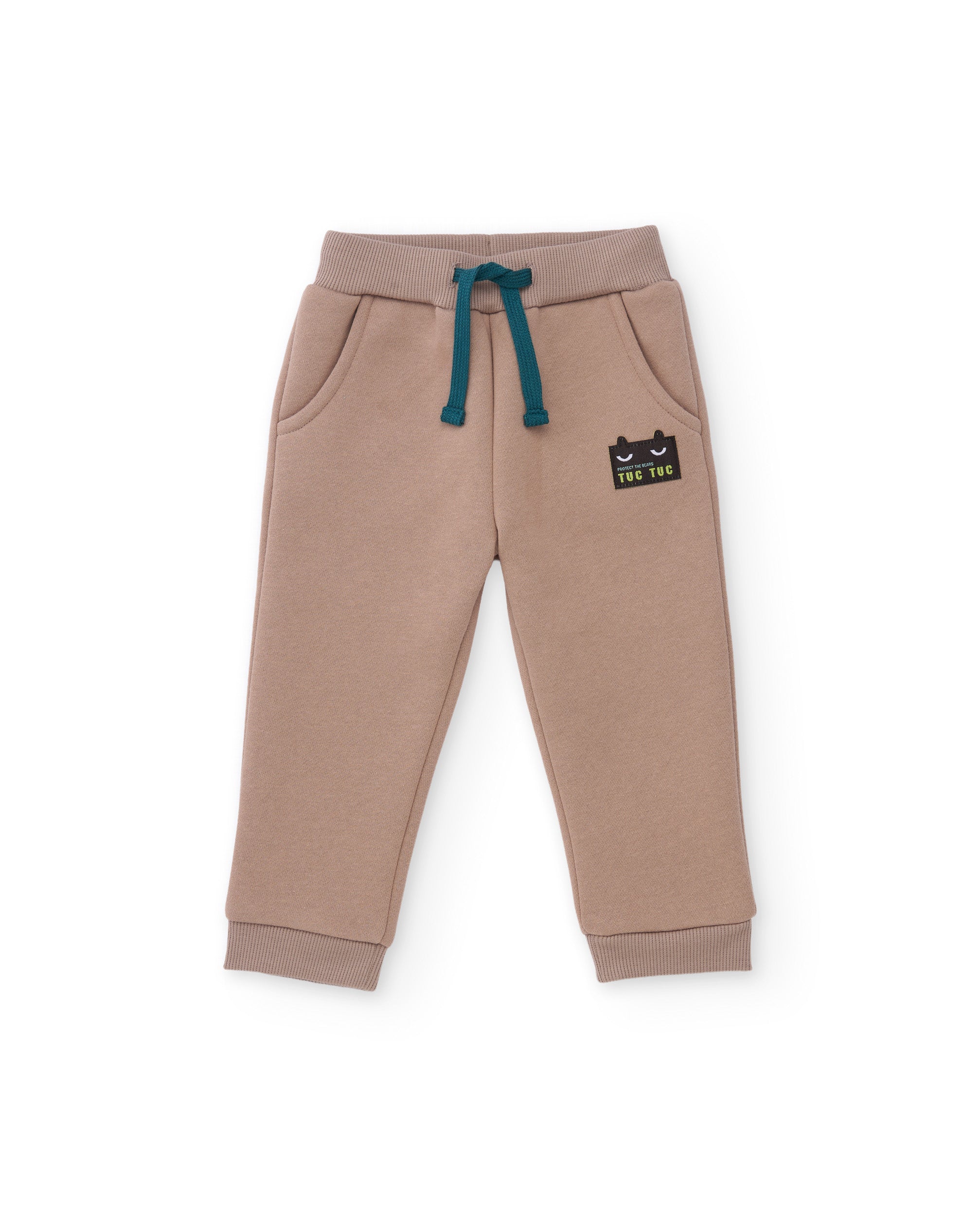 Conjunto de niño de felpa con sudadera de diseño de osos y pantalón a juego