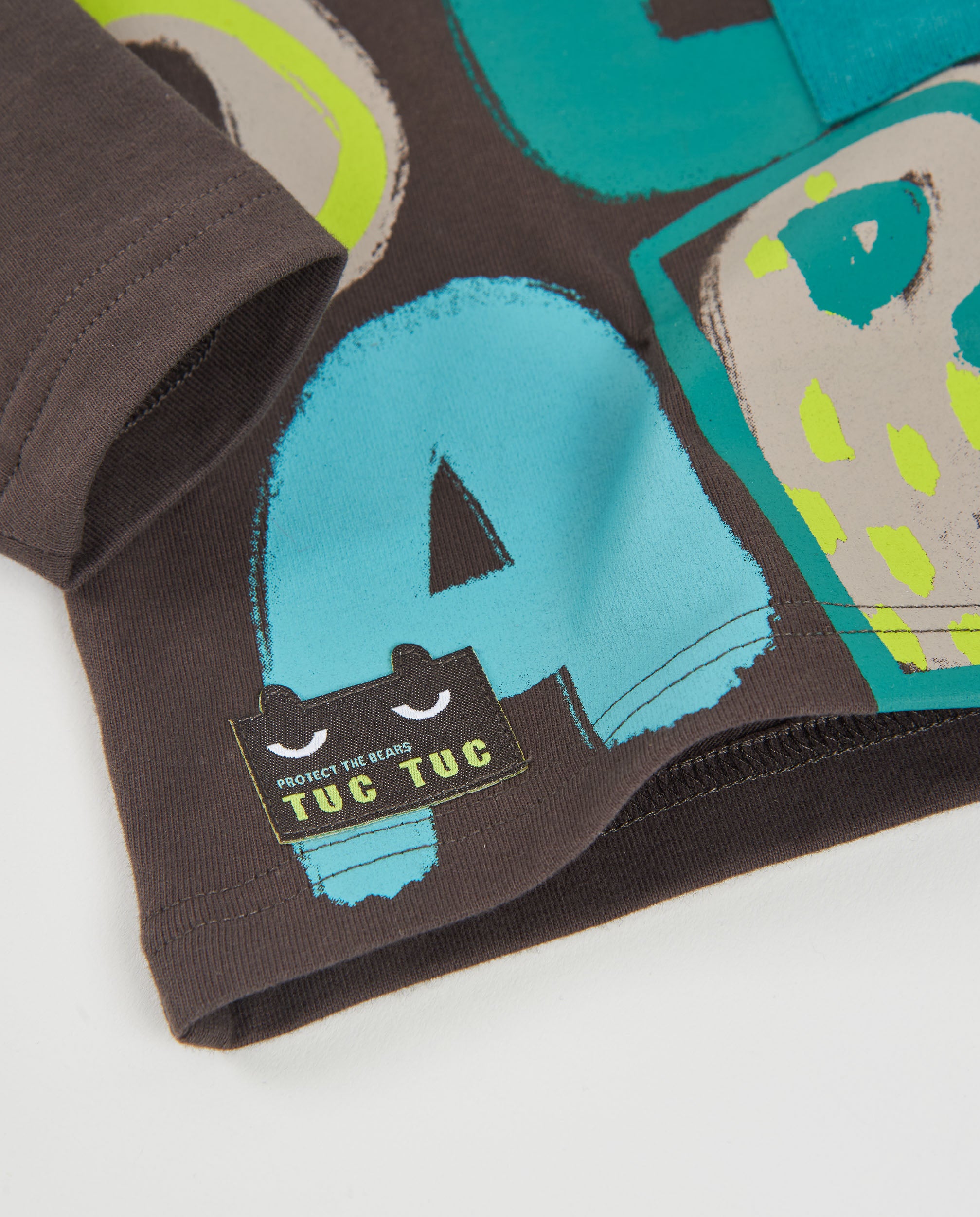 Camiseta de niño de punto con manga larga y estampado frontal