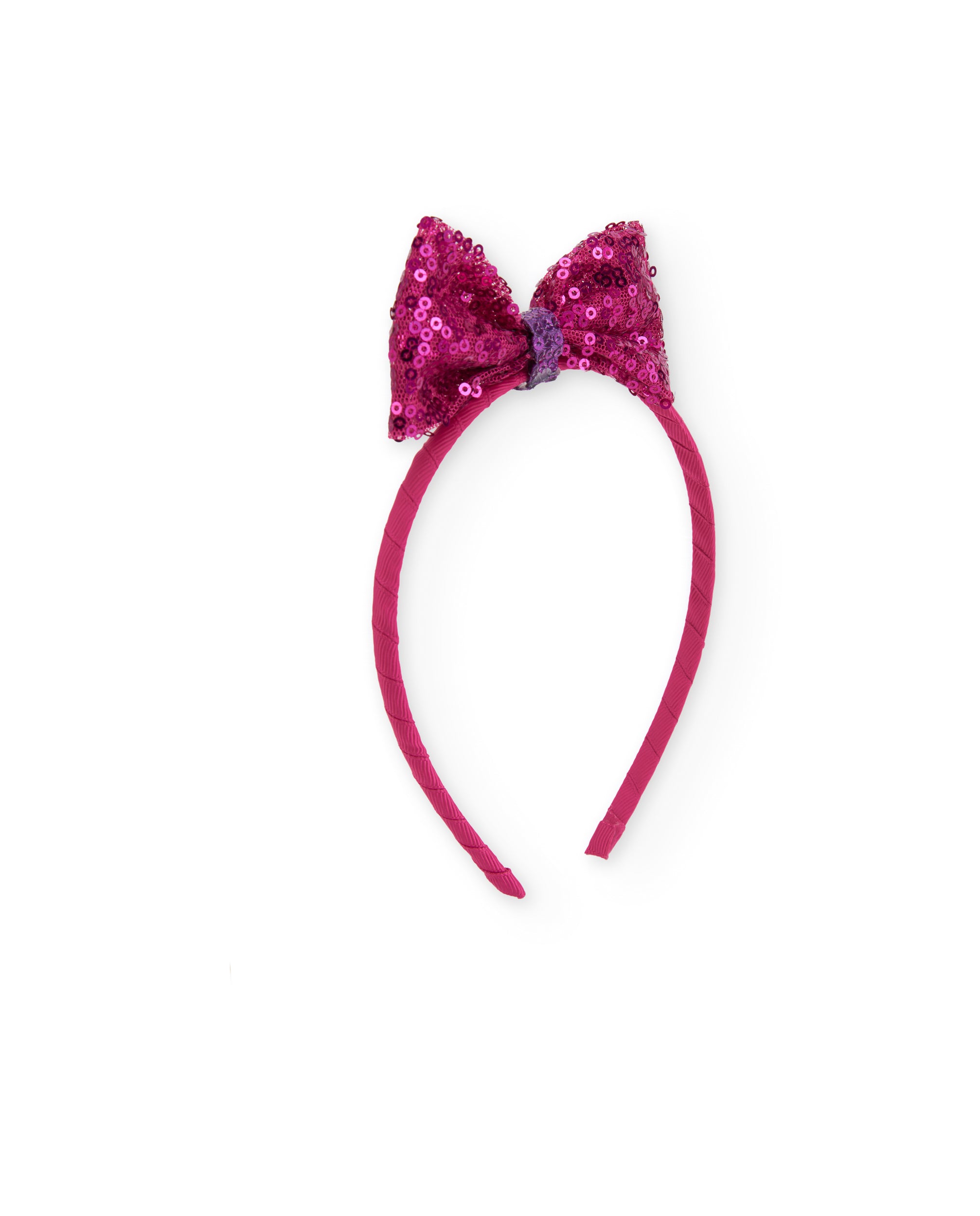 Diadema de niña con lazo de lentejuelas y diseño rígido