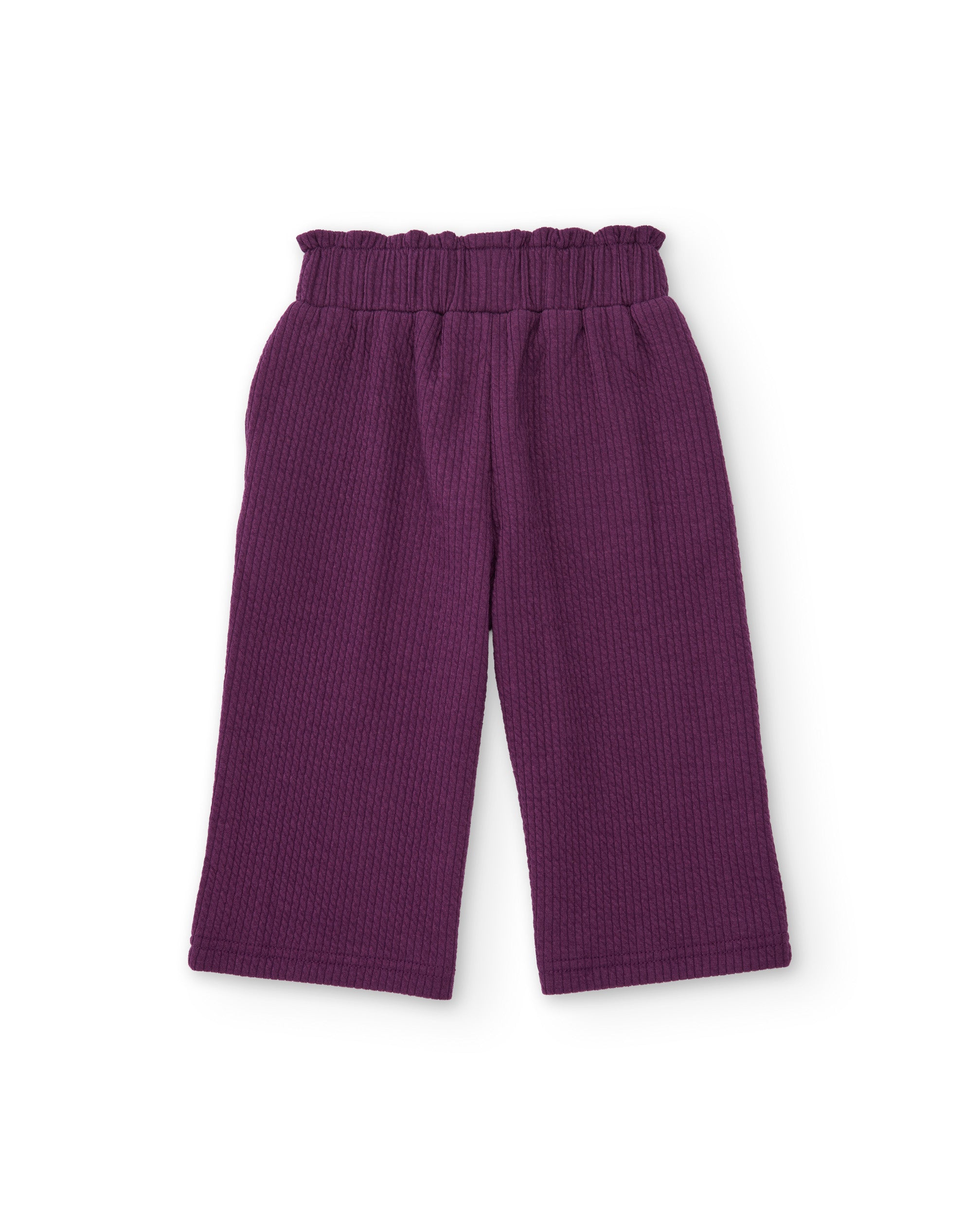 Pantalón de niña de tejido acanalado con cintura elástica
