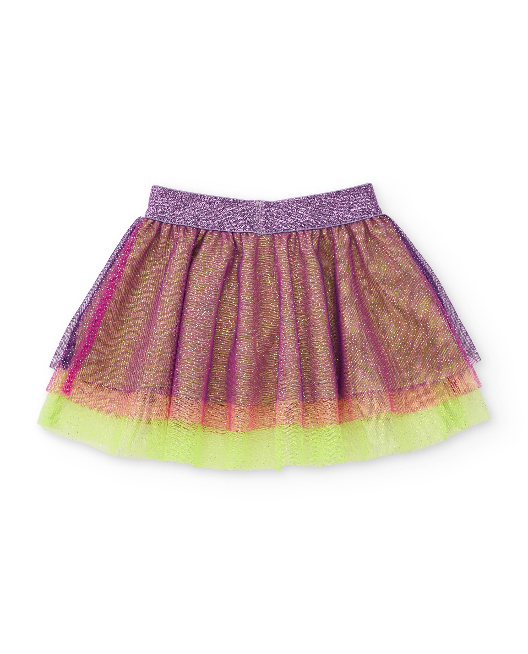 Falda de niña de tul con cinturilla elástica y diseño multicolor