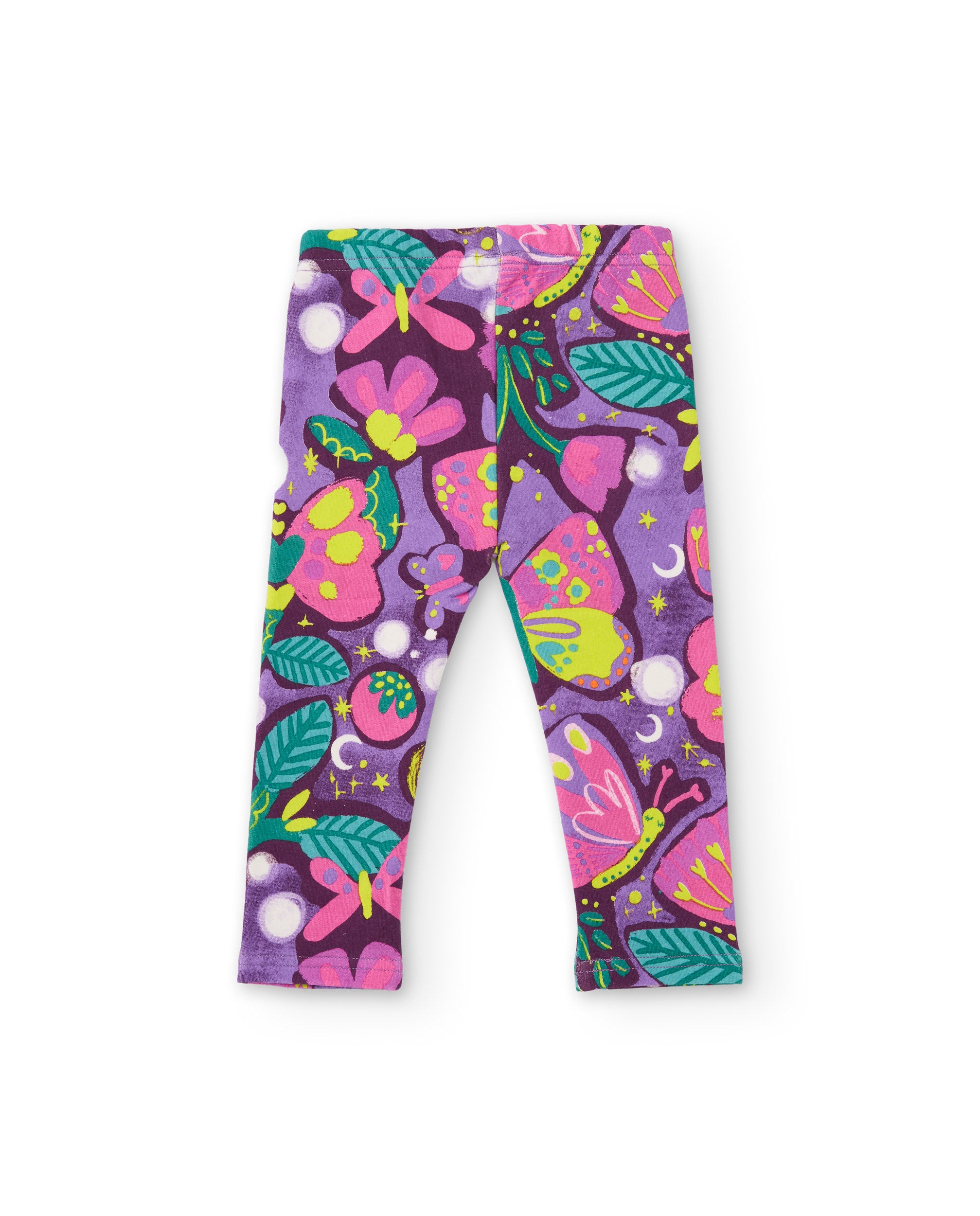 Legging de niña de felpa con estampado floreado y cintura elástica