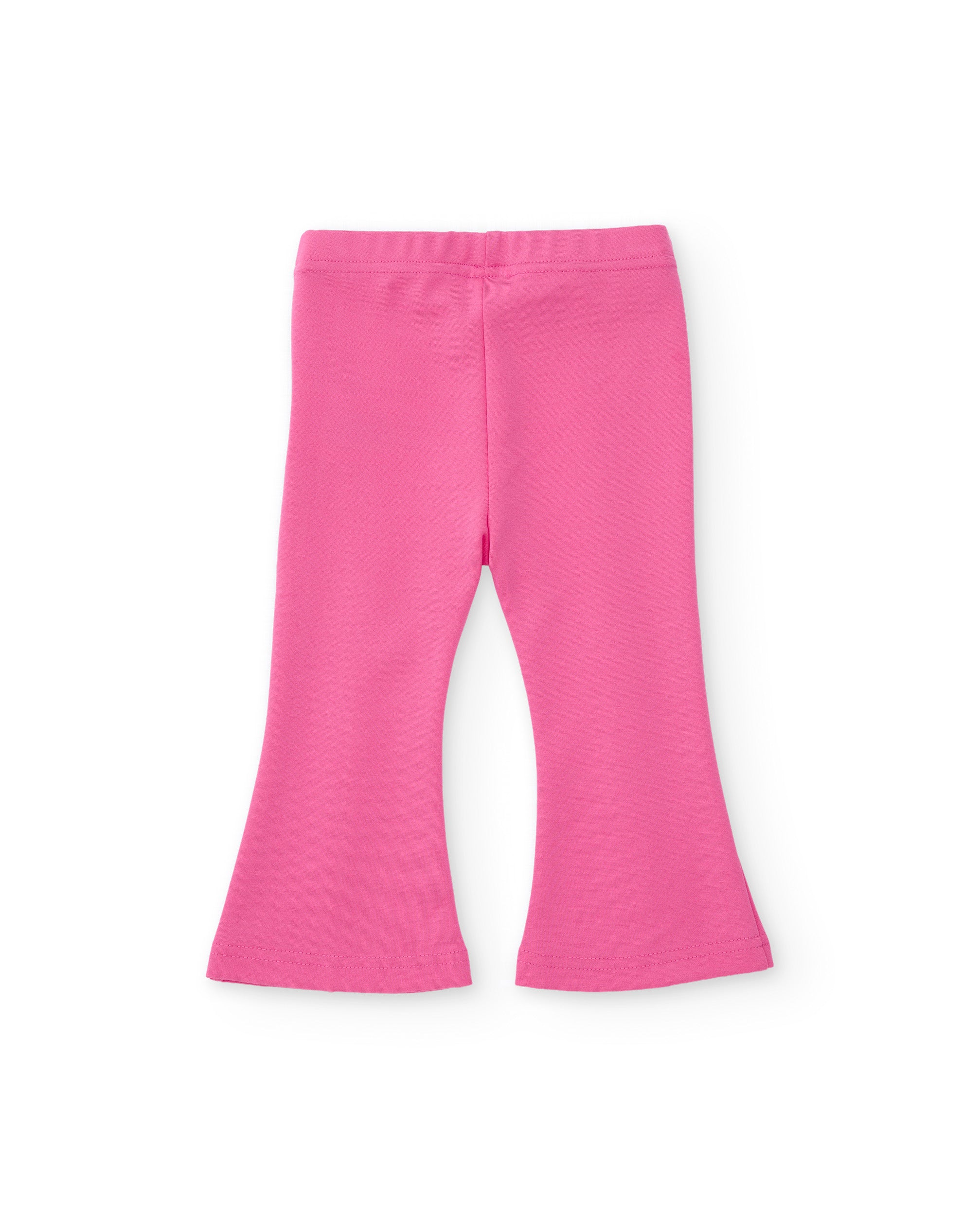 Pantalón de niña de punto con corte acampanado y cinturilla elástica