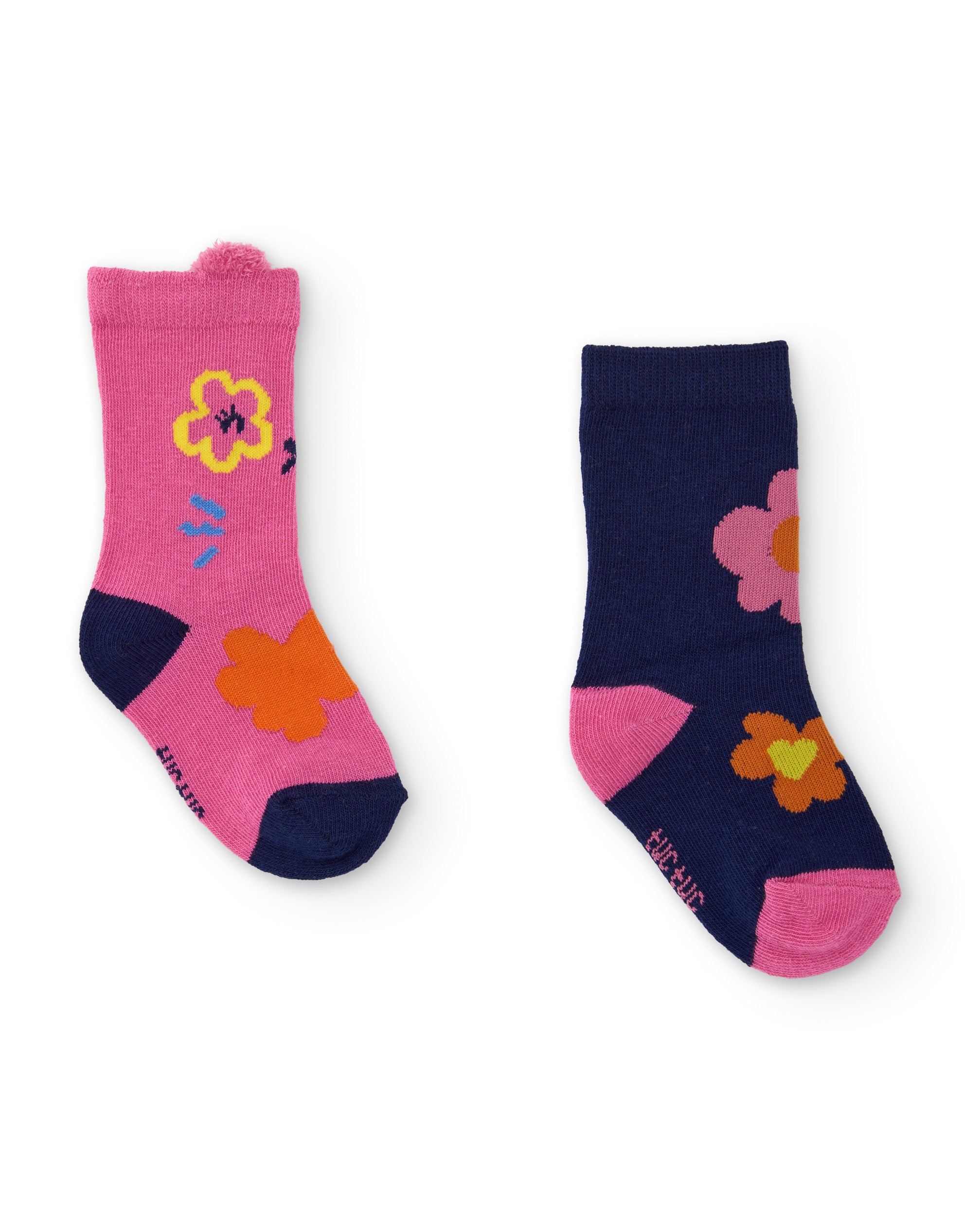 Set de calcetines de niña de algodón con estampado floral