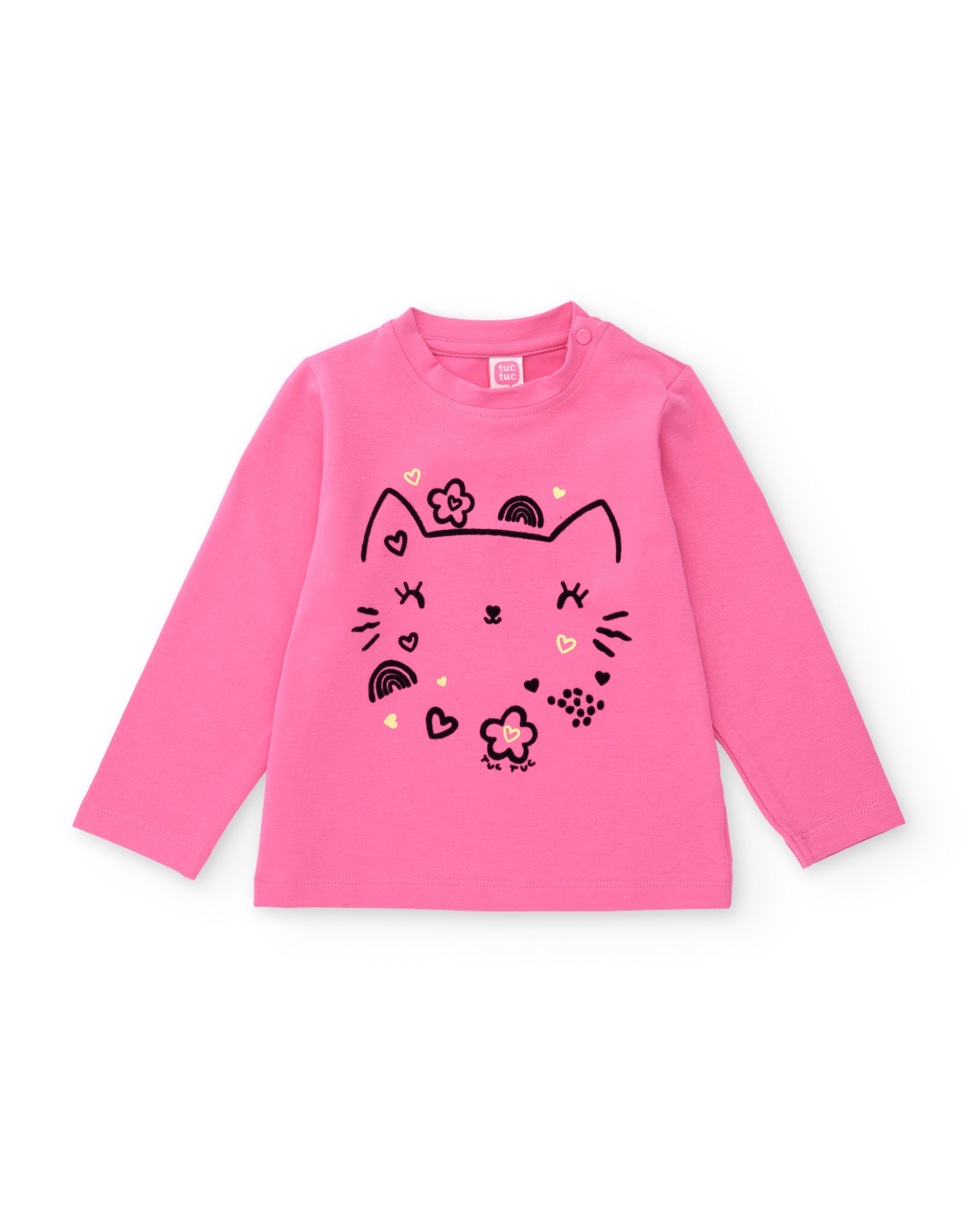 Camiseta de niña de punto con dibujo divertido y manga larga