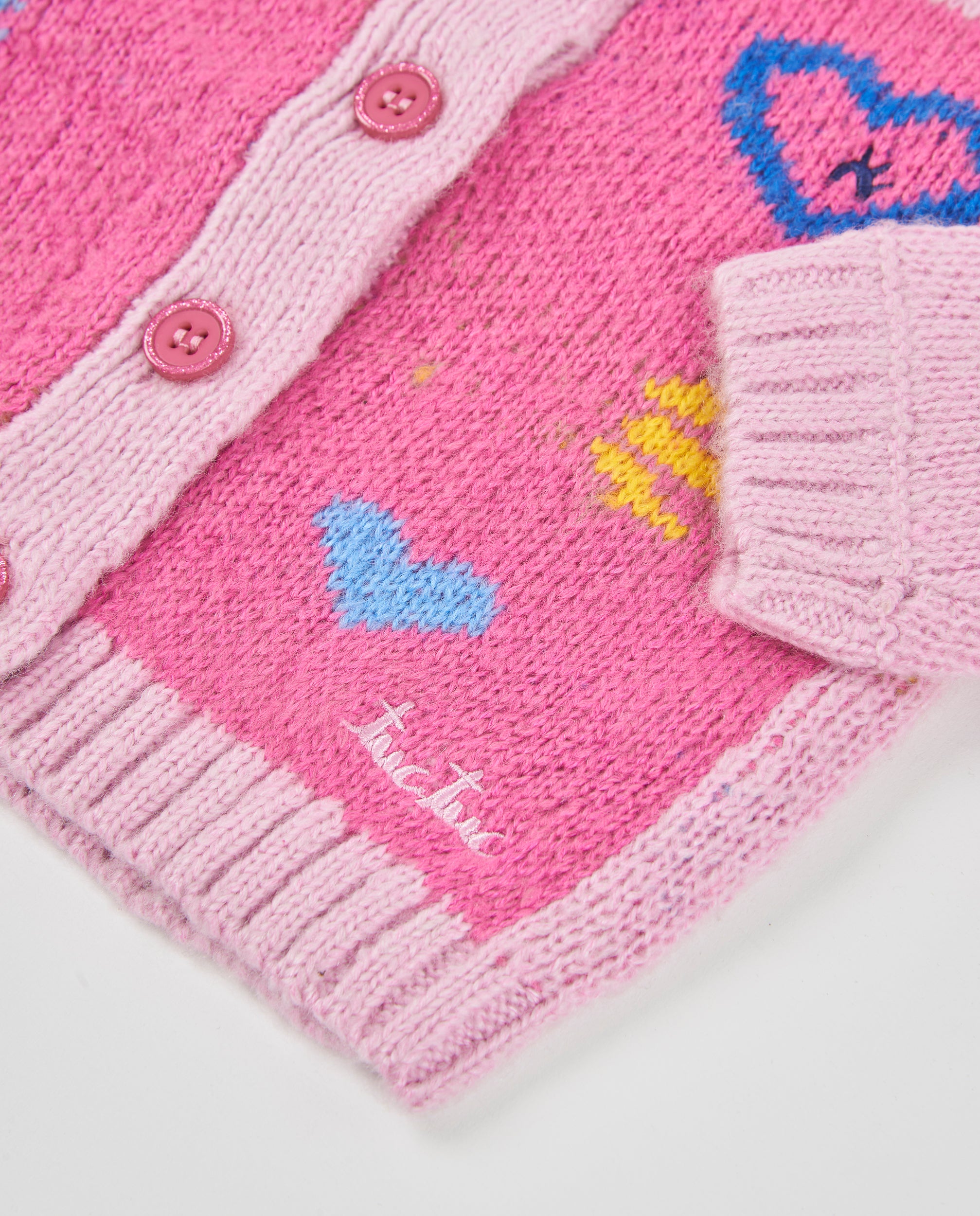 Chaqueta de niña de tricot con botones frontales y tacto suave