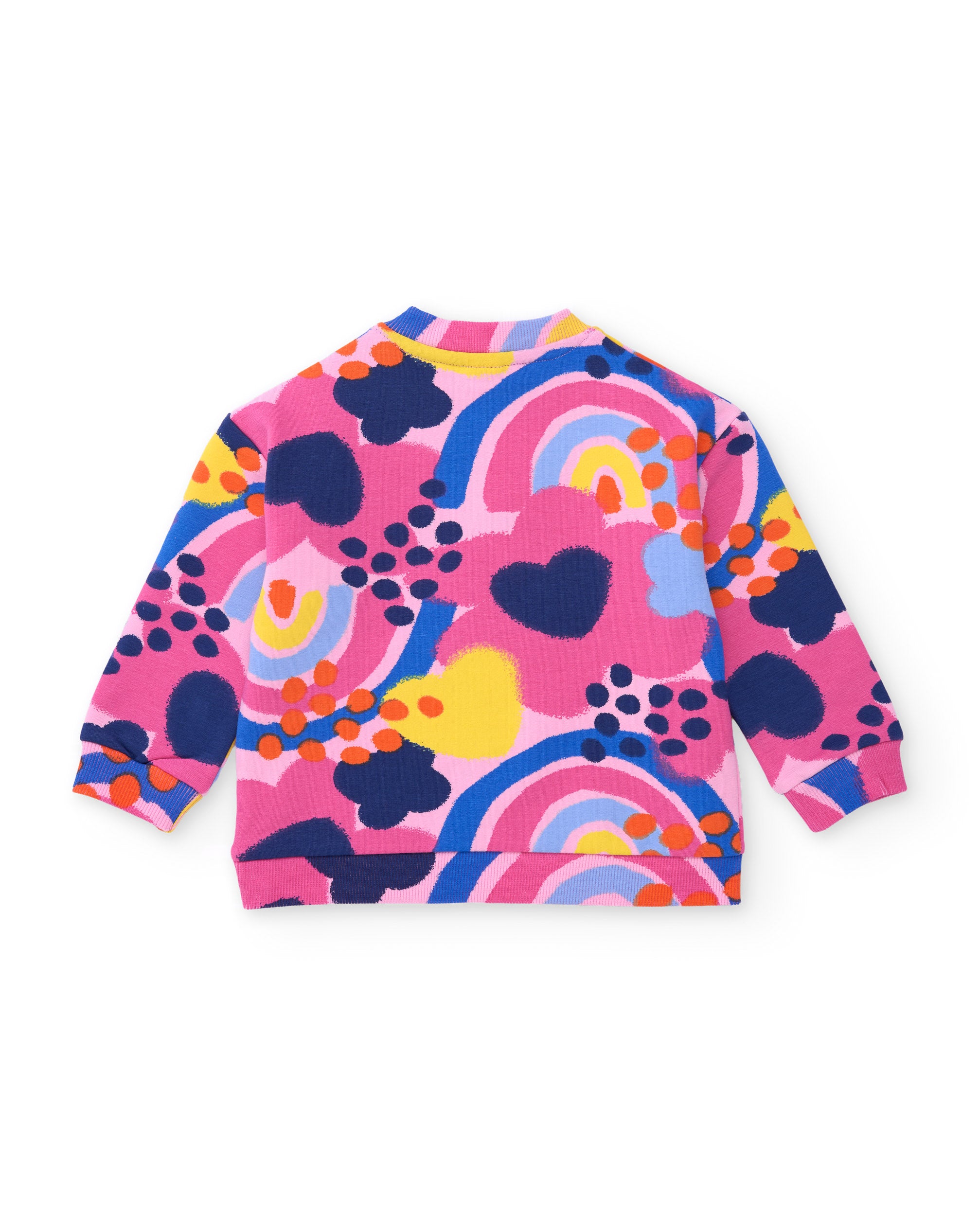 Sudadera de niña de felpa con estampado abstracto de flores