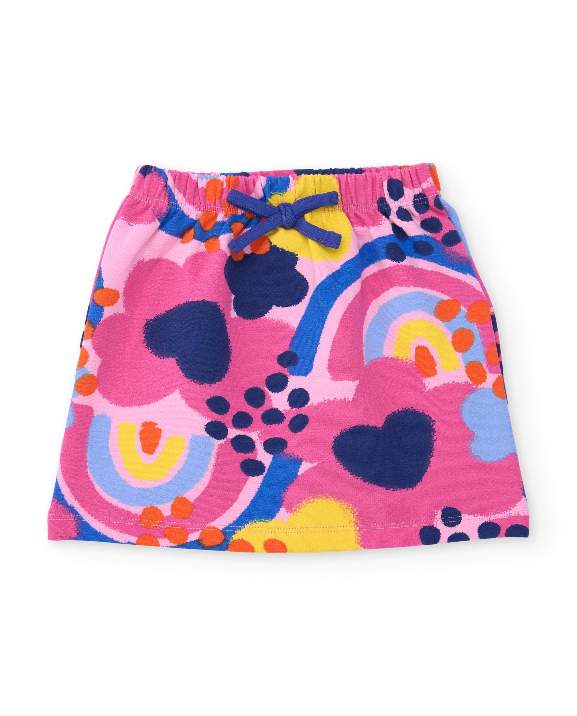 Conjunto de niña de felpa con sudadera estampada y falda a juego