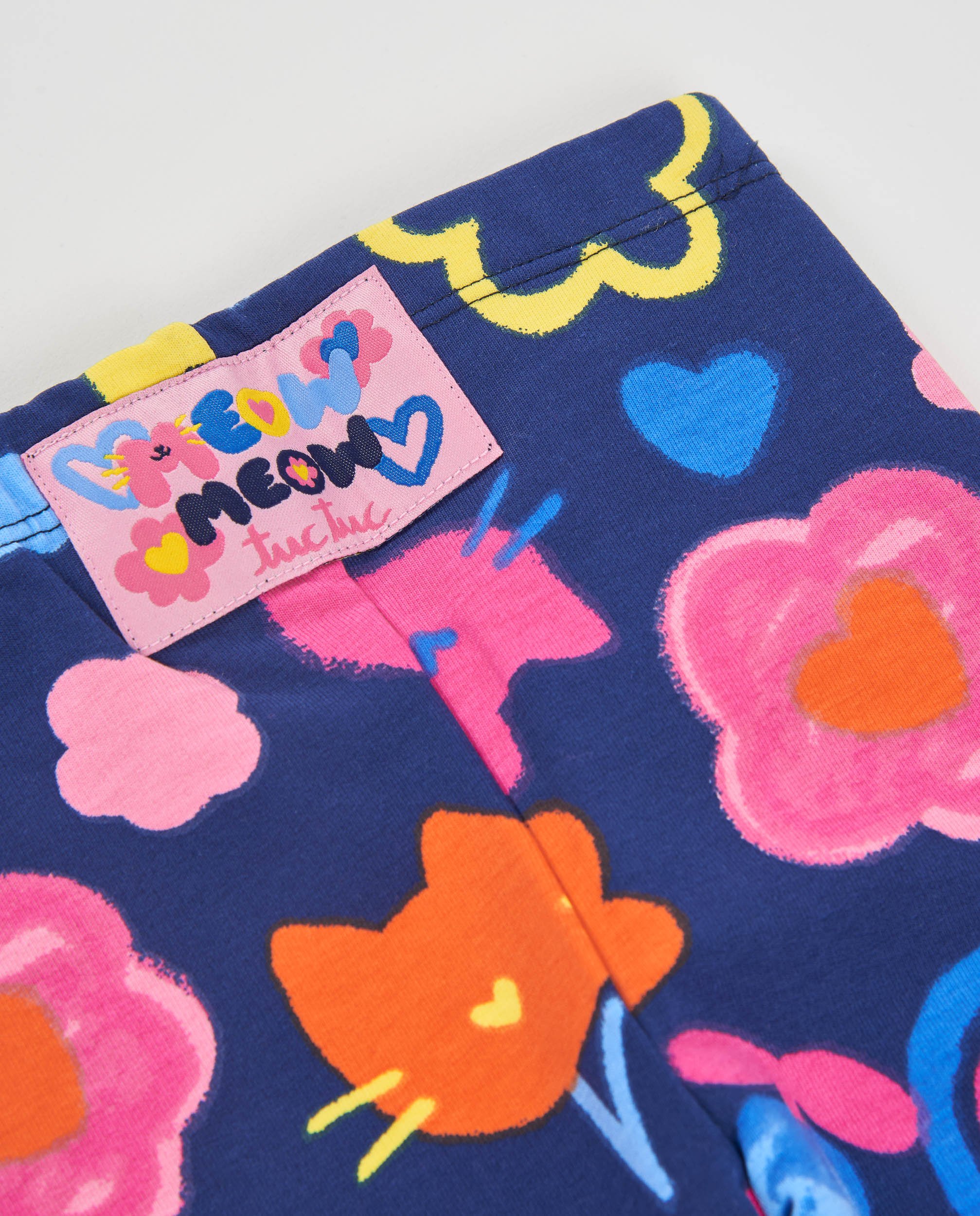 Legging de niña de felpa con estampado de flores y tacto suave