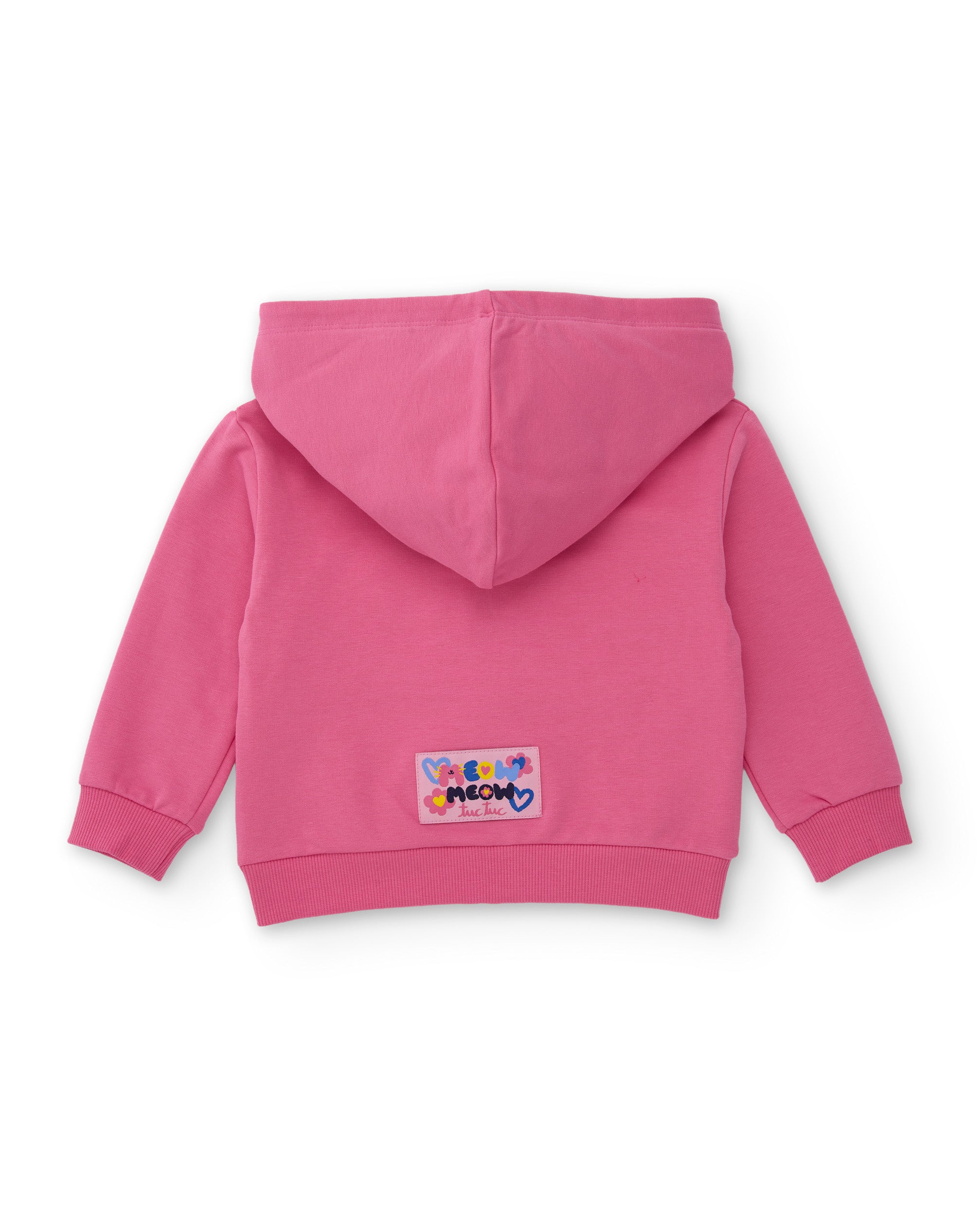 Chaqueta de niña de felpa con capucha y bordados