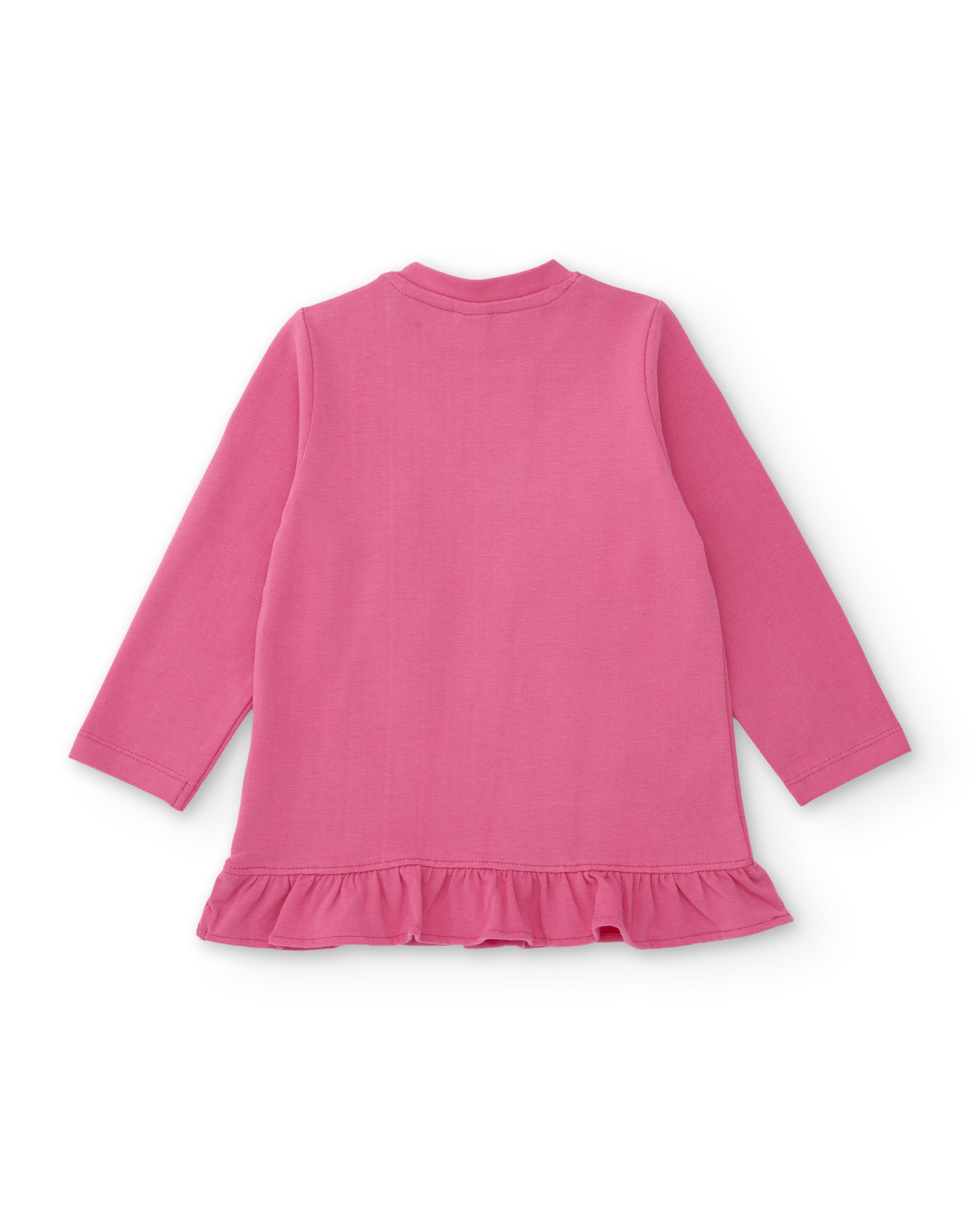 Camiseta de niña de punto con apliques florales y manga larga