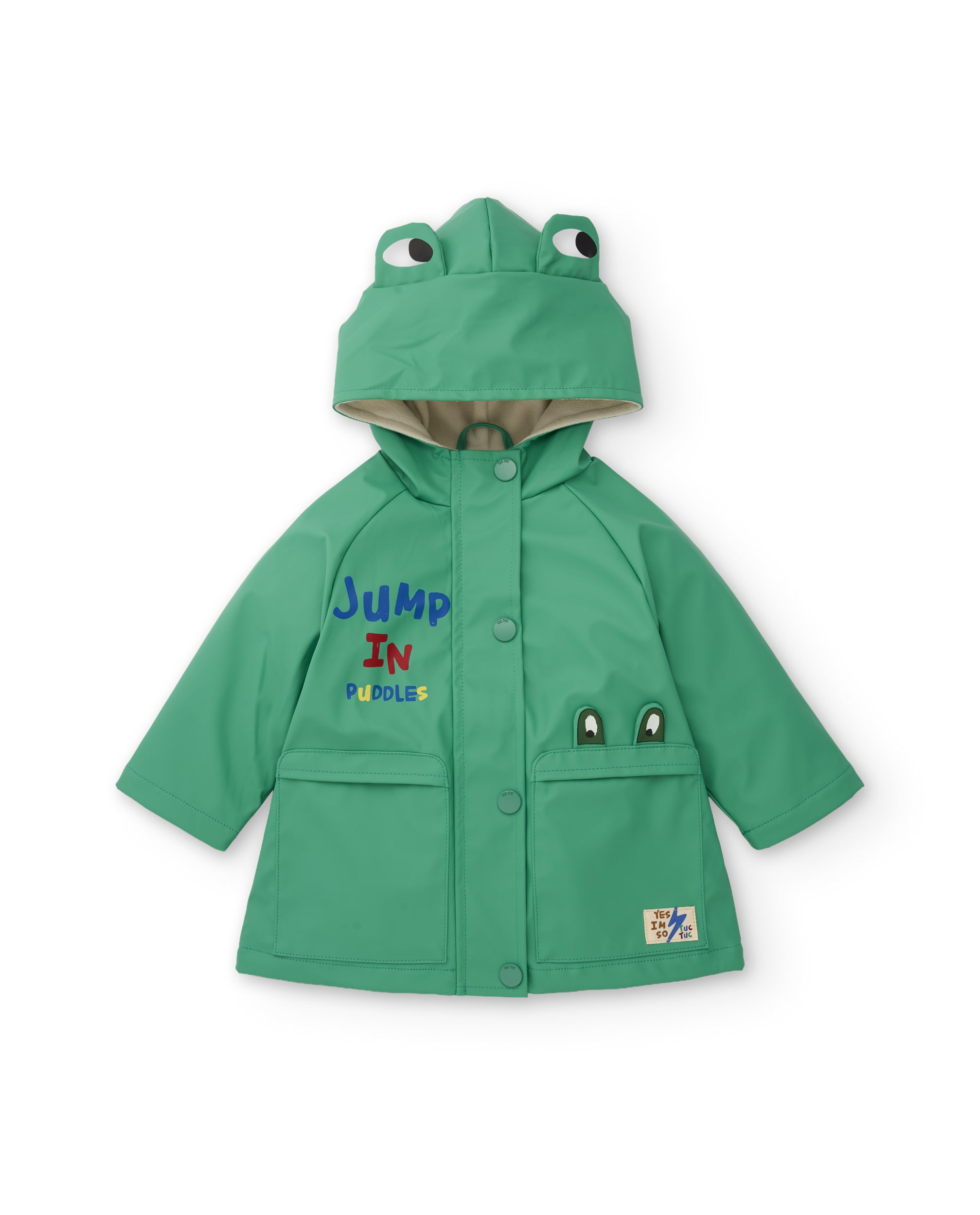 Chubasquero de niño con capucha y diseño de ranita