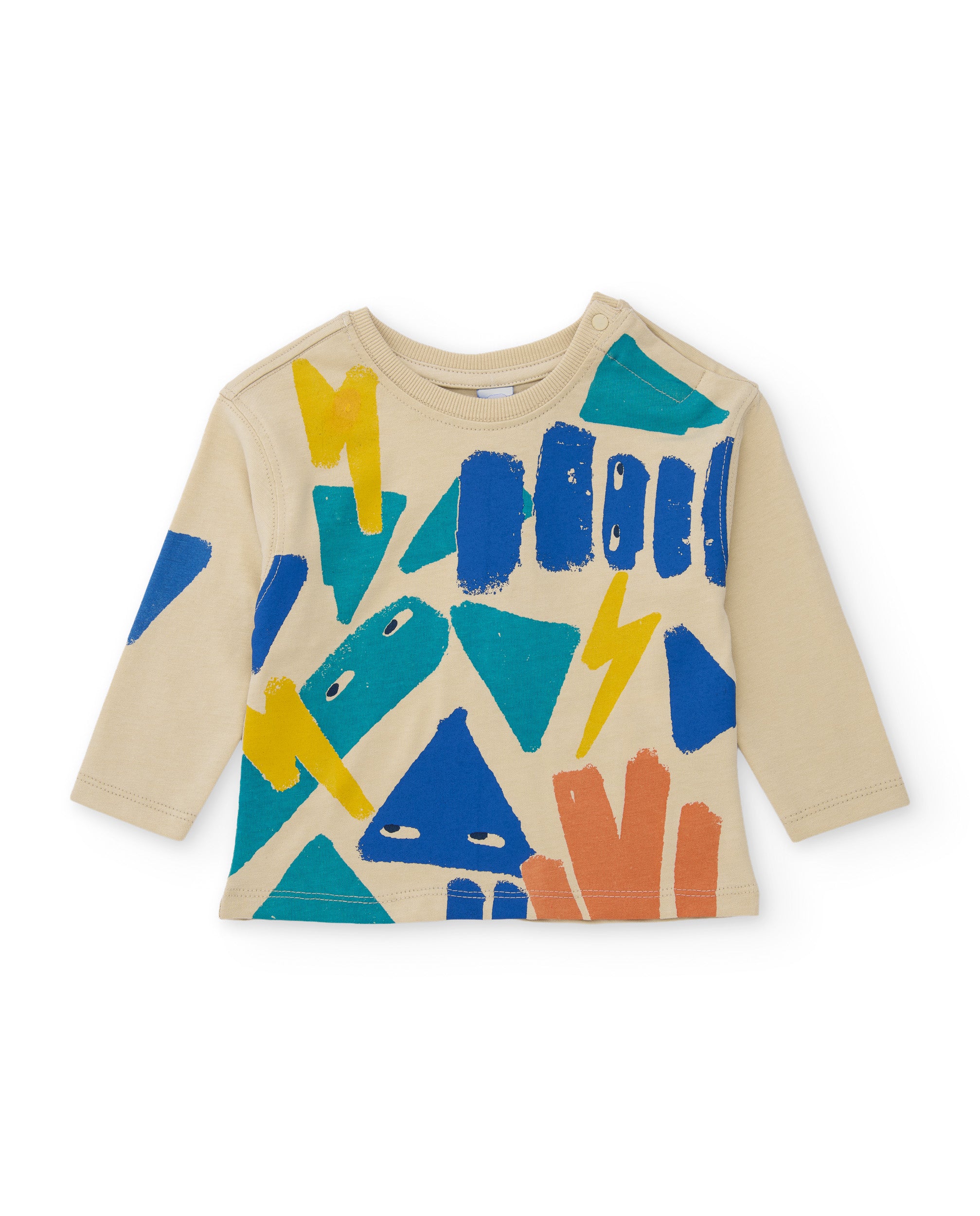 Camiseta de niño de punto con estampado geométrico y manga larga