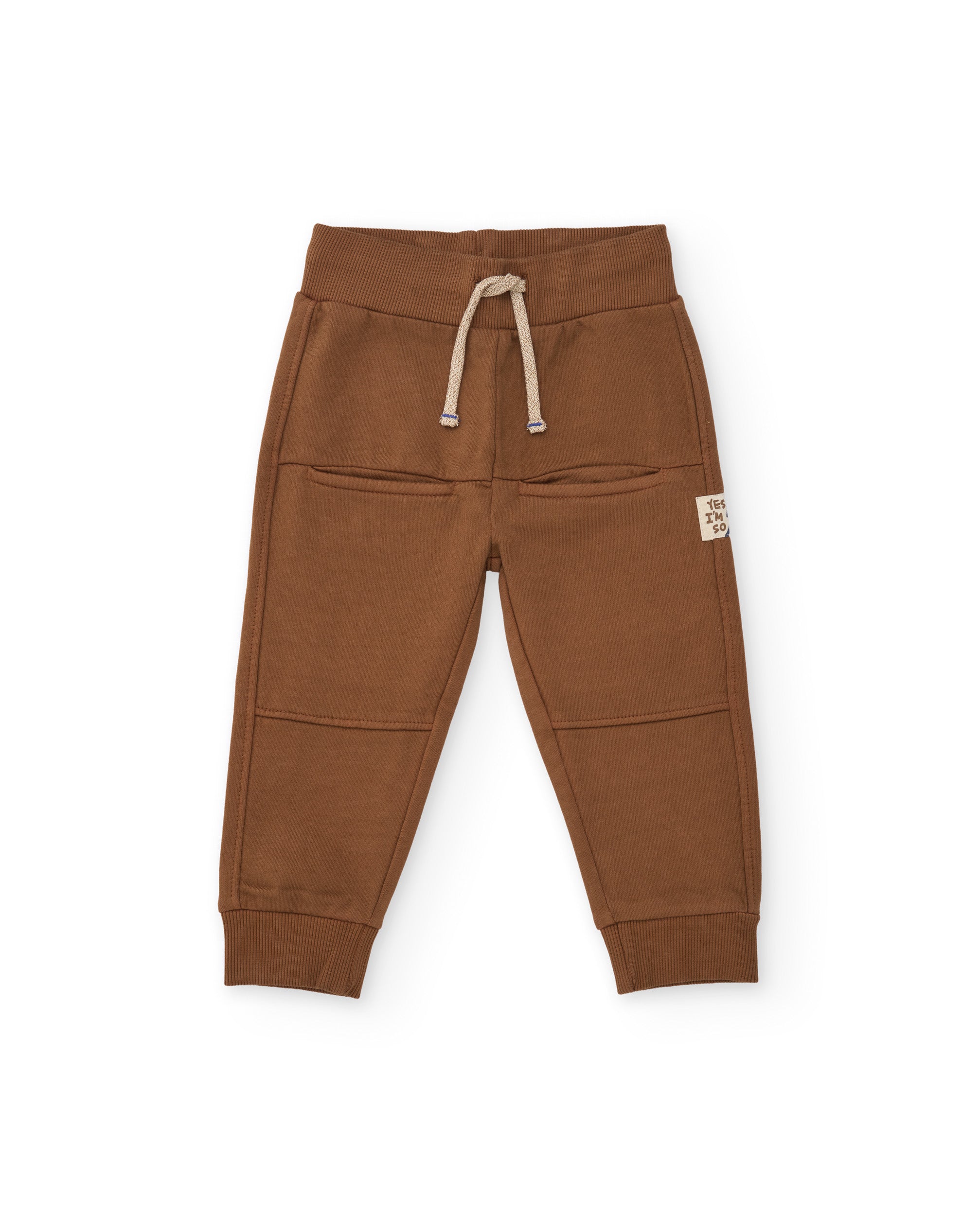 Pantalón de niño de felpa con cintura elástica y cordón ajustable