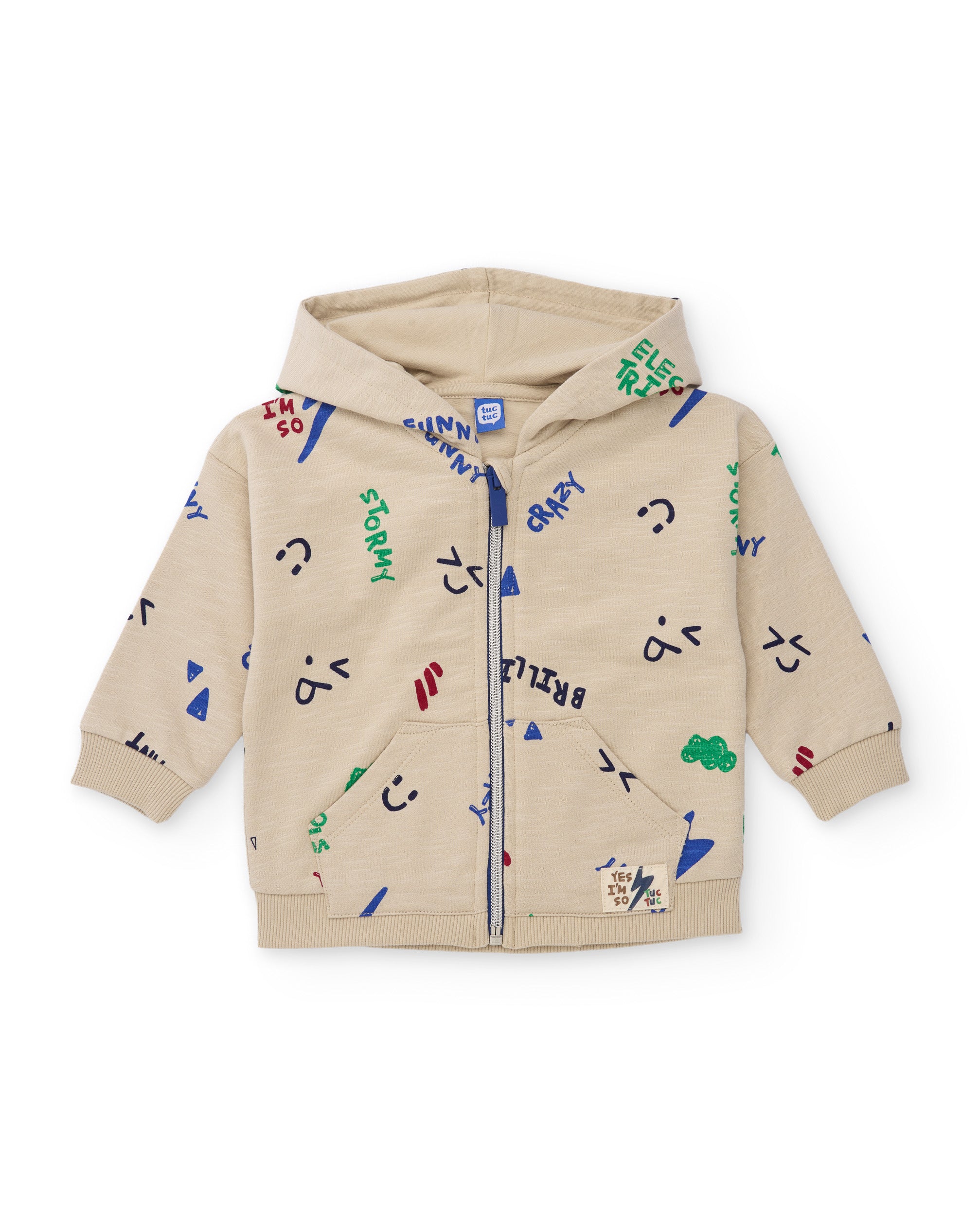 Chaqueta de niño de felpa con capucha y estilo urbano
