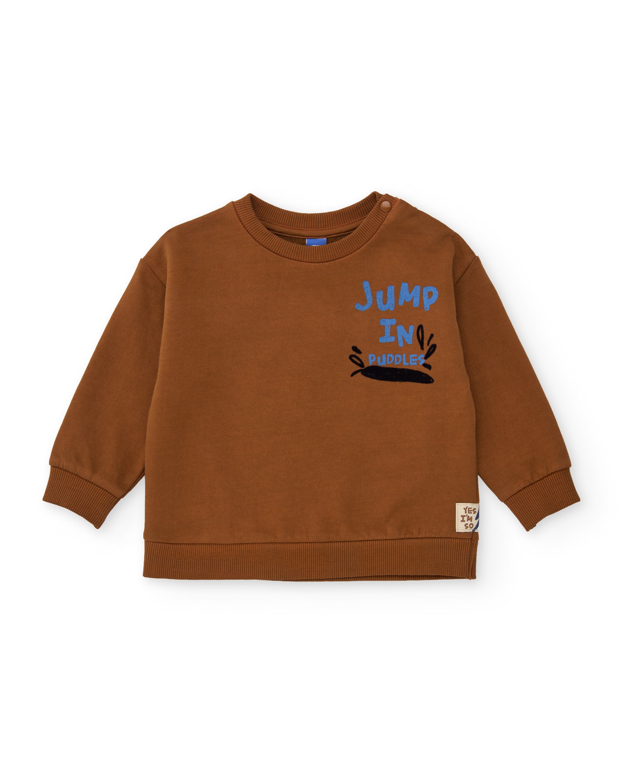 Sudadera de niño de felpa con estampado de ranita y mensaje frontal