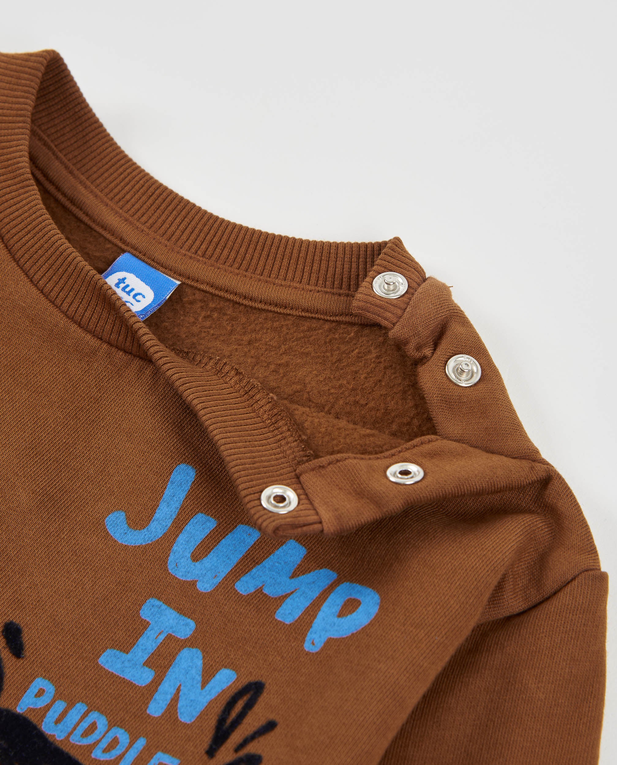 Sudadera de niño de felpa con estampado de ranita y mensaje frontal