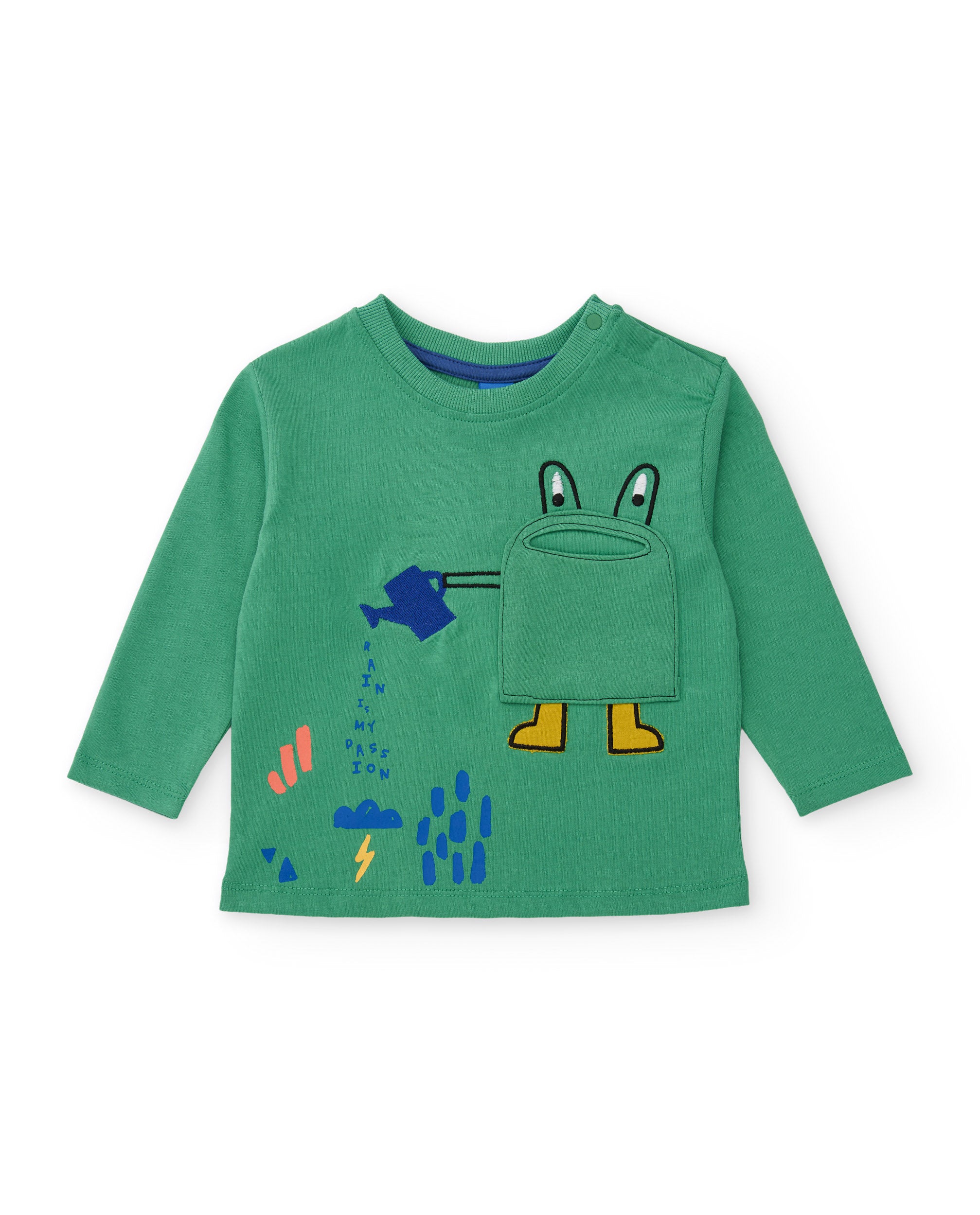 Camiseta de niño de punto con bolsillo y estampado divertido