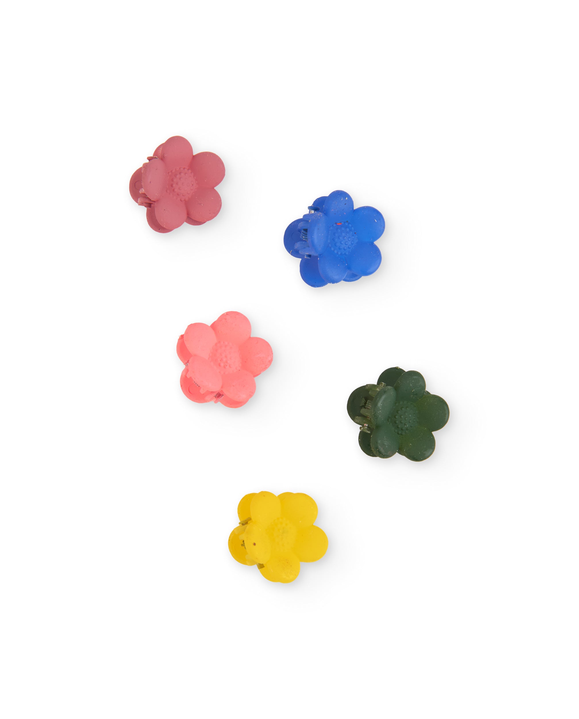 Clips de pelo de niña con forma de flor y colores vivos