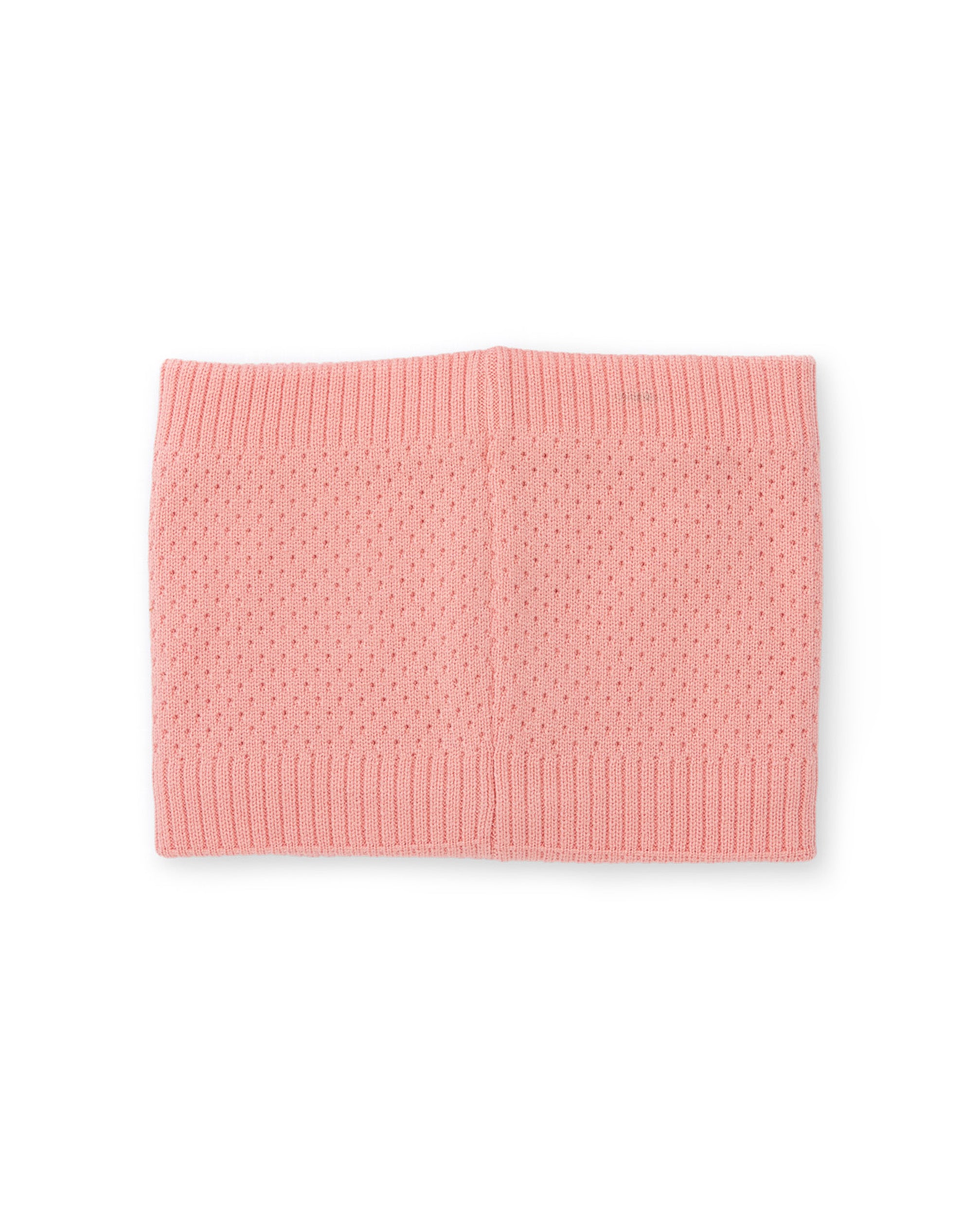Braga de cuello de niña de tricot con bordado floral y tacto suave