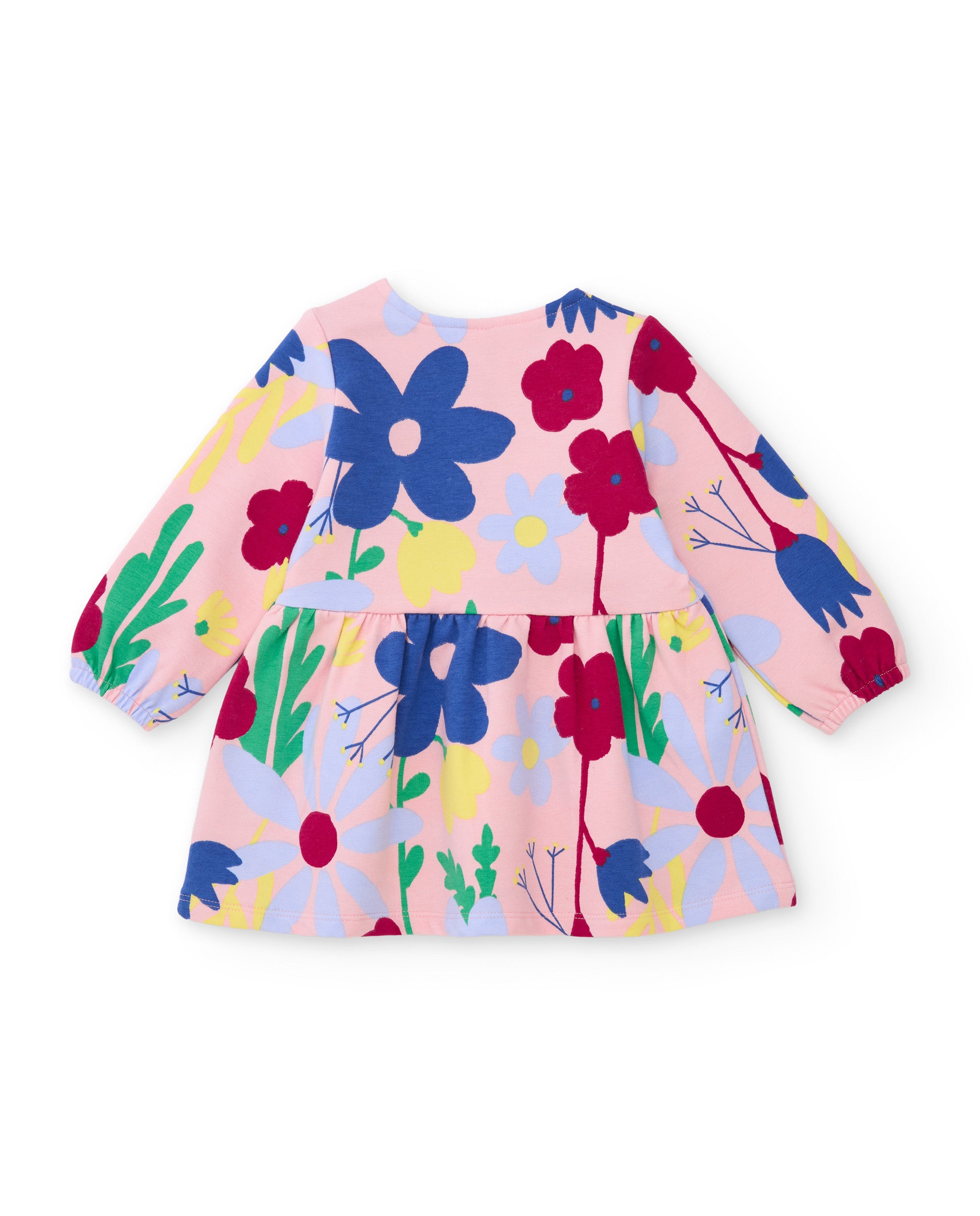Vestido de niña de felpa con estampado floral integral