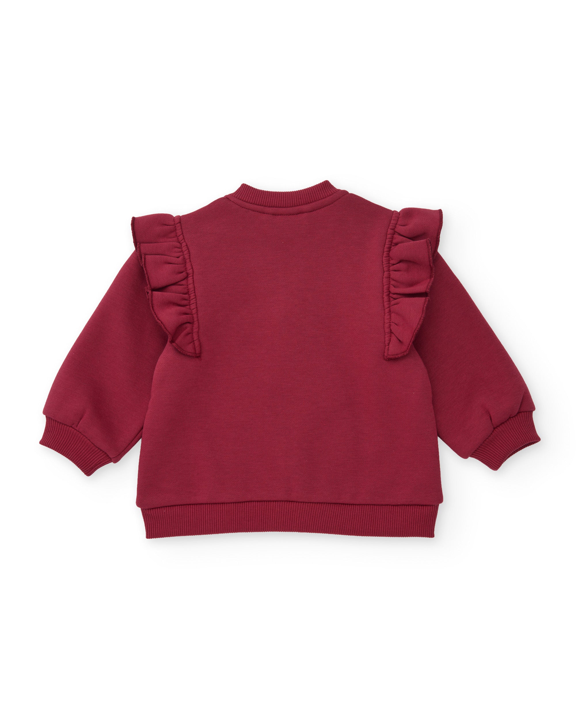 Conjunto de niña de felpa con sudadera de volante y estampado floral