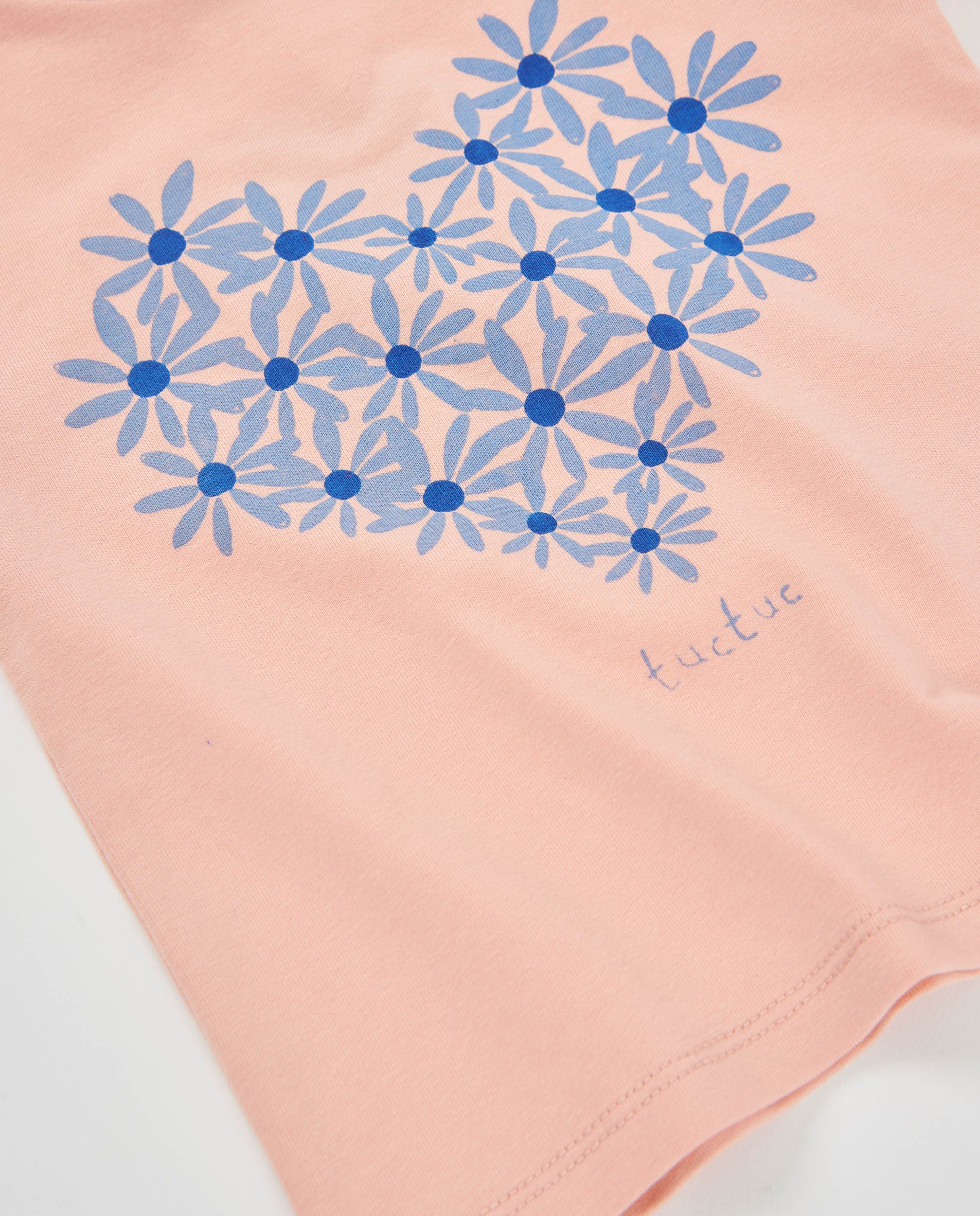 Camiseta de niña de punto con manga larga y estampado floral