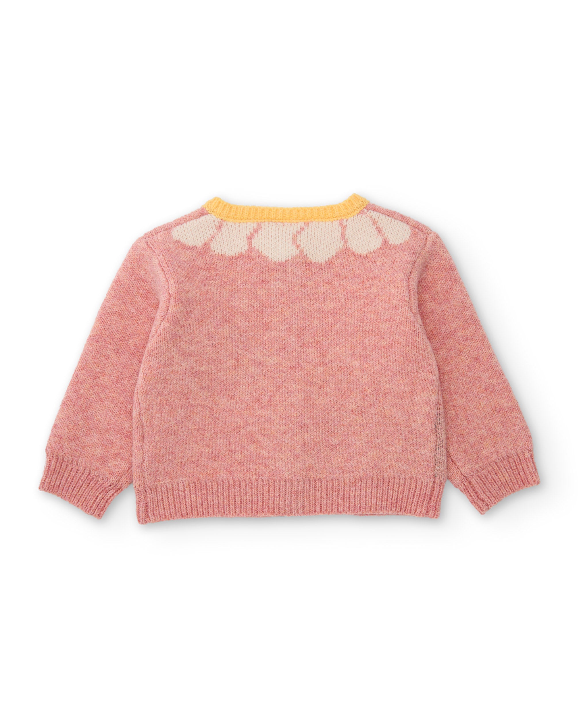 Chaqueta de niña de tricot con bordado y botones