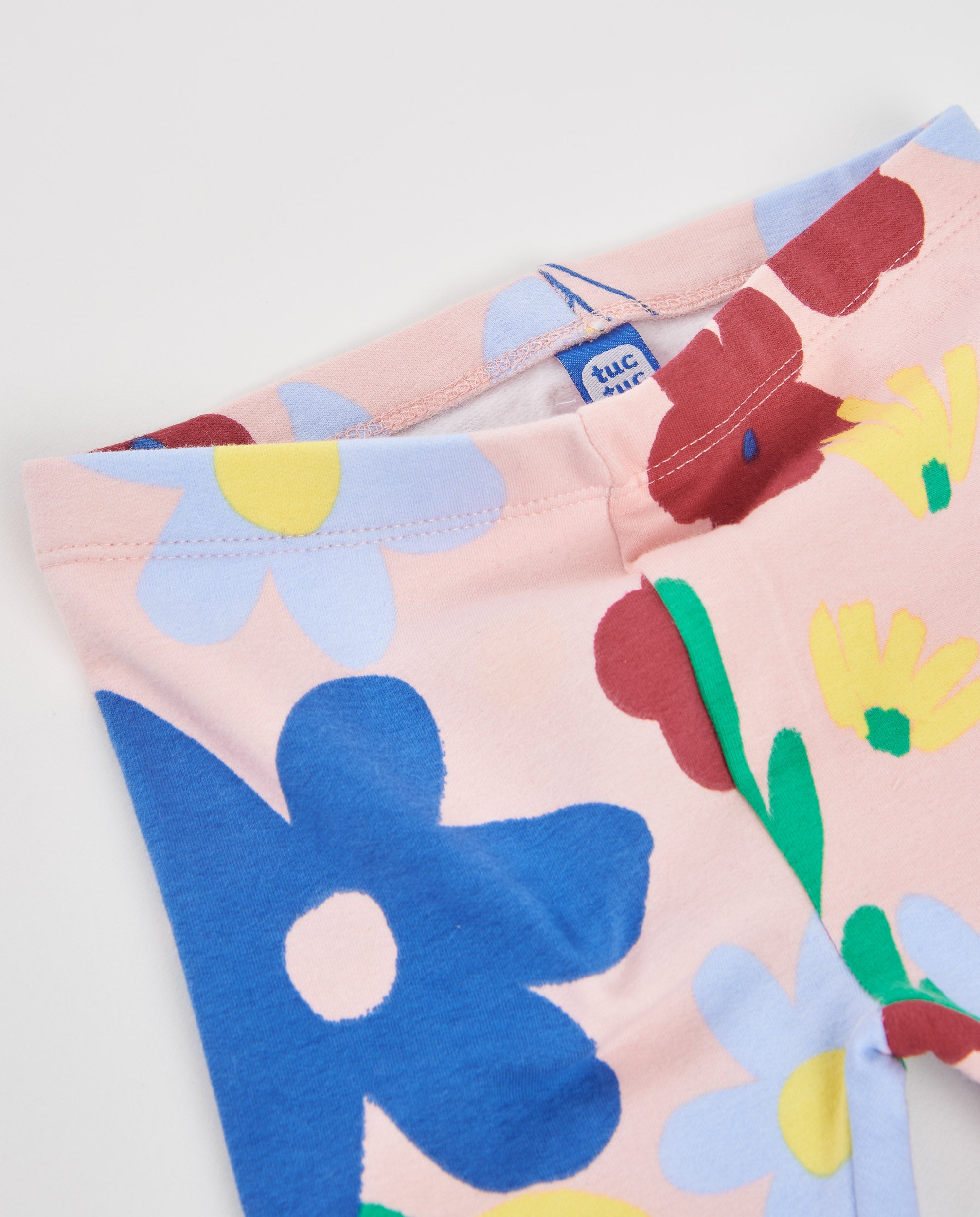 Legging de niña de felpa con estampado floral y tejido elástico