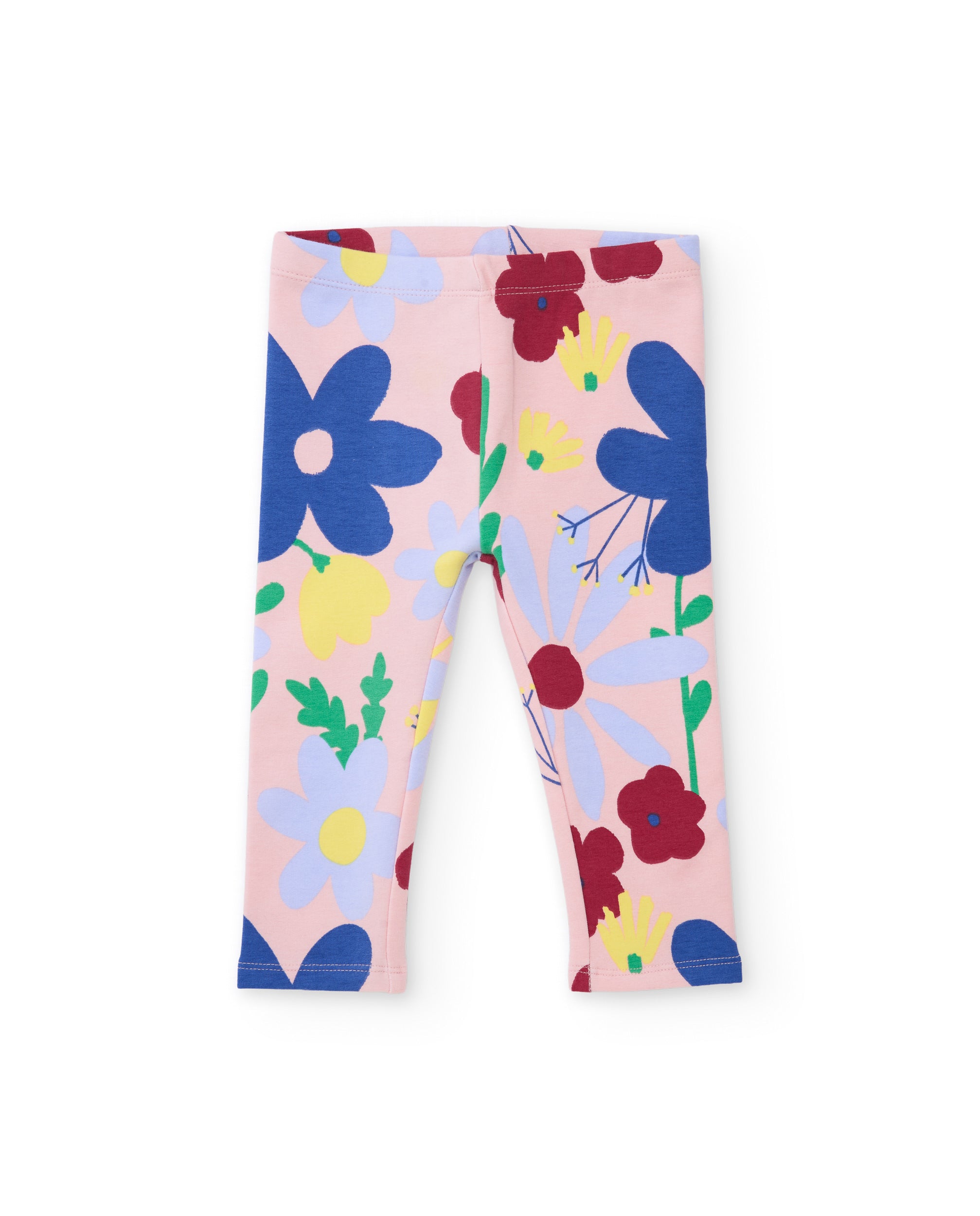 Conjunto de niña de felpa con sudadera de flores y leggings estampados