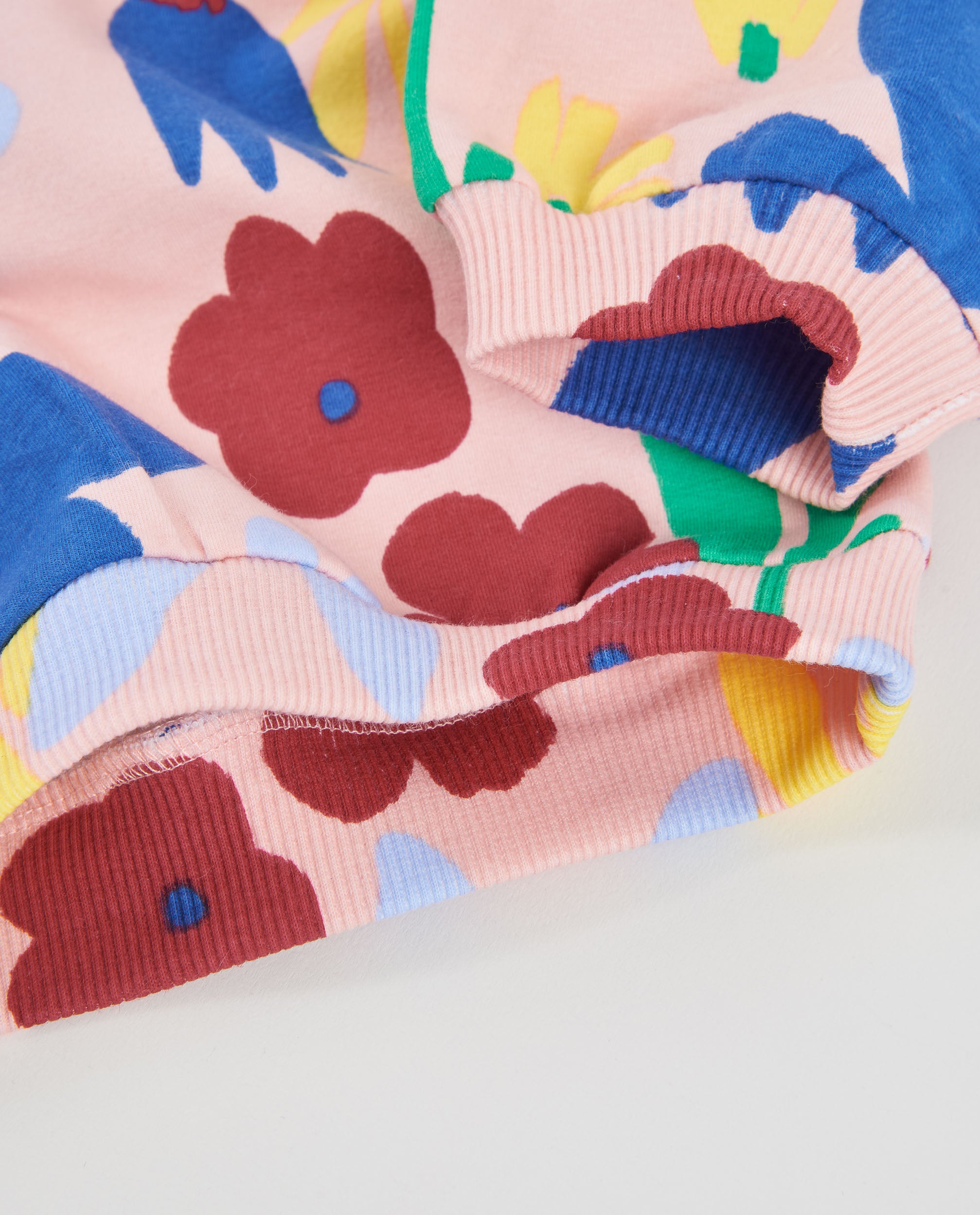 Sudadera de niña de felpa con estampado floral y tejido cálido