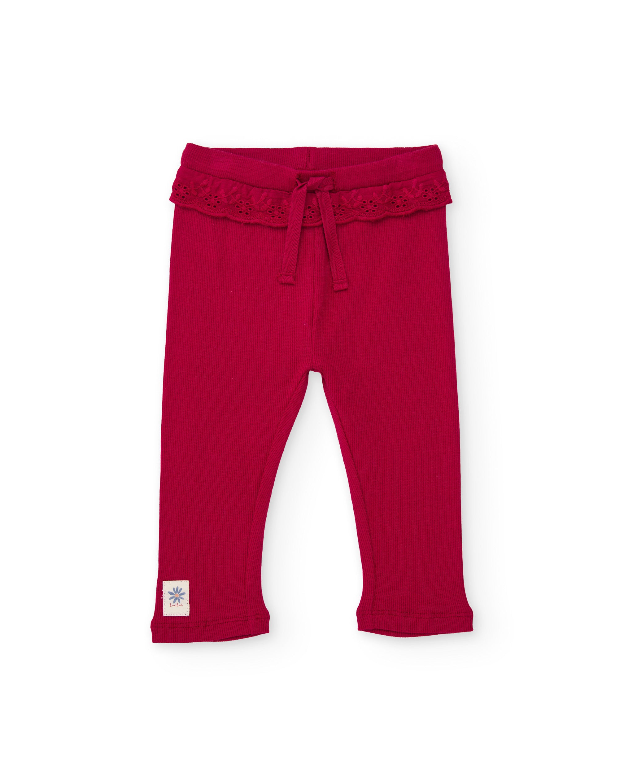 Legging de niña de punto con cintura elástica decorada