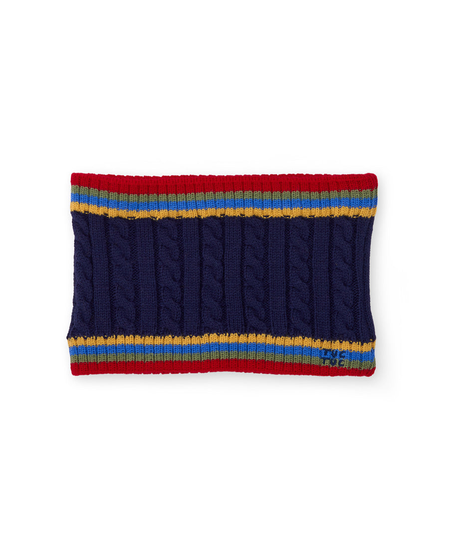 Boys' knitted neck warmer with a braided design